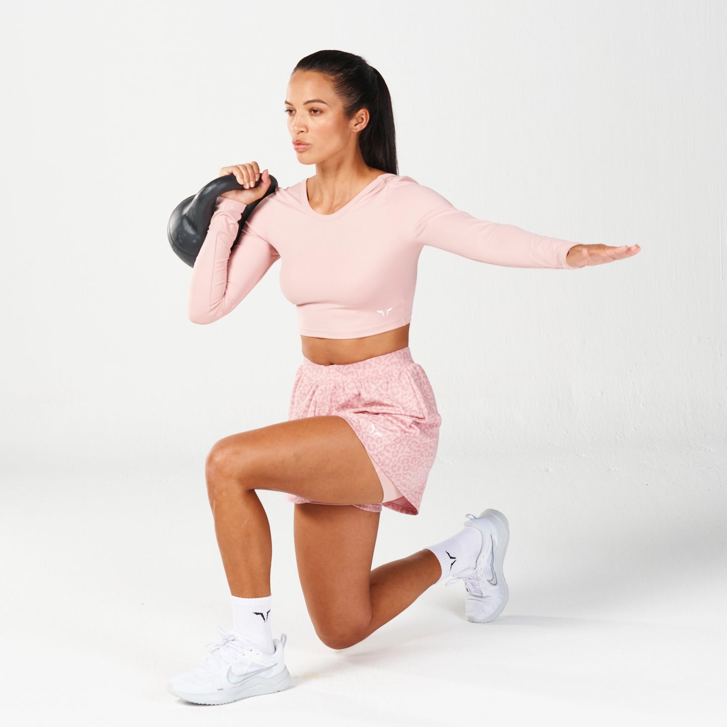 Untamed 2-In-1 Running Shorts - Pale Mauve Print