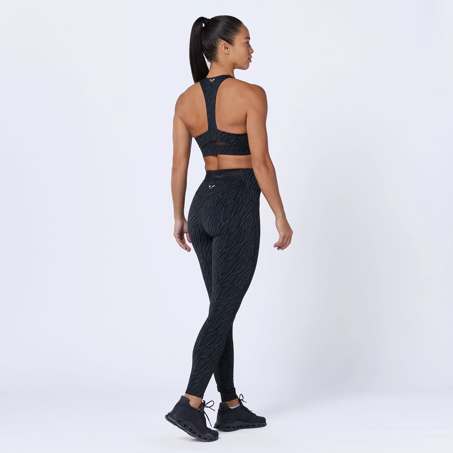 Racer Back Bra - Black Print