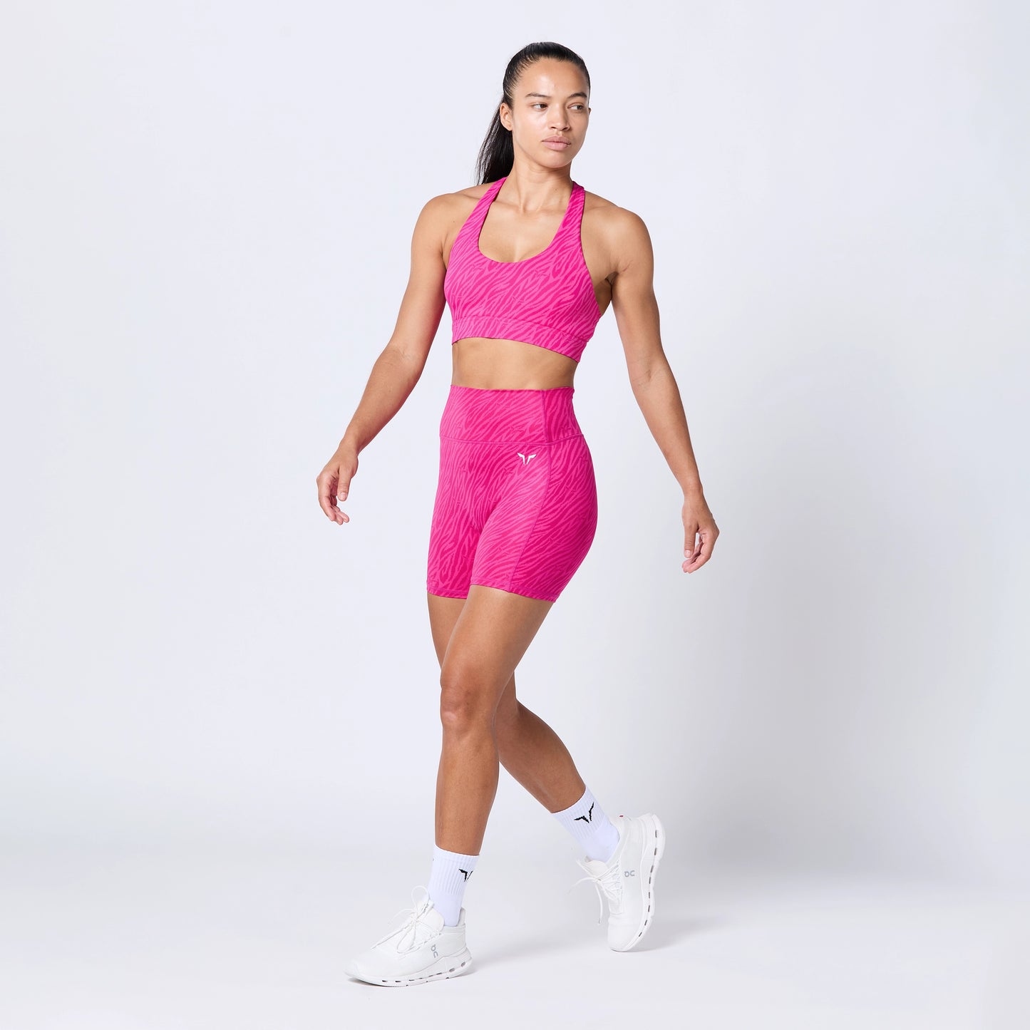 شورت بخصر مرتفع 5" - قرمزي فاتح