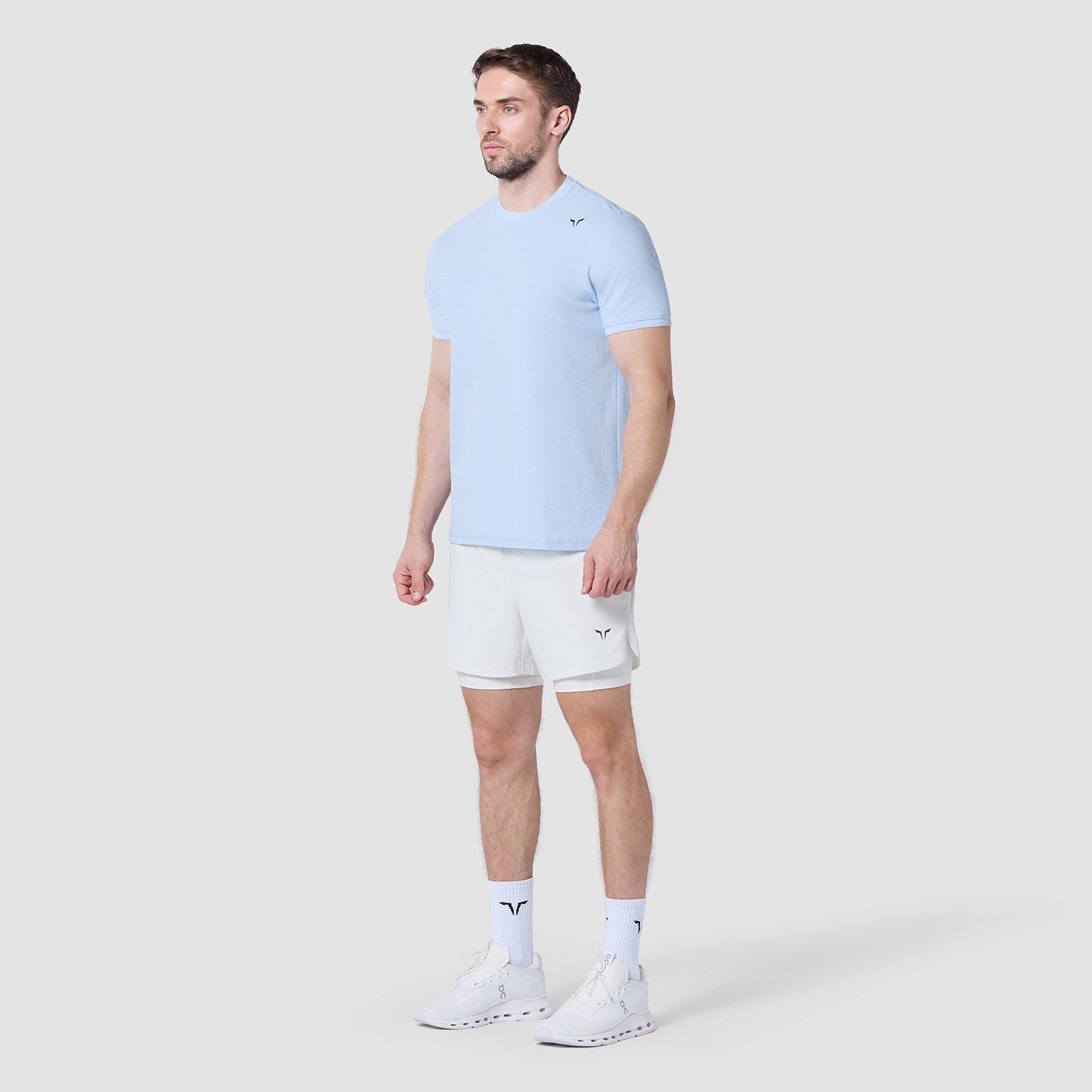 كور تيشرت بياقة مستديرة - أزرق سماوي