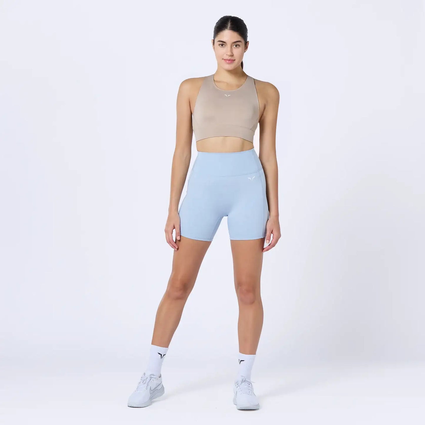 High Coverage Racer Back Bra - Cobblestone