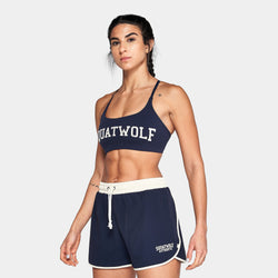 Multi Strap Cross Back Bra - Navy