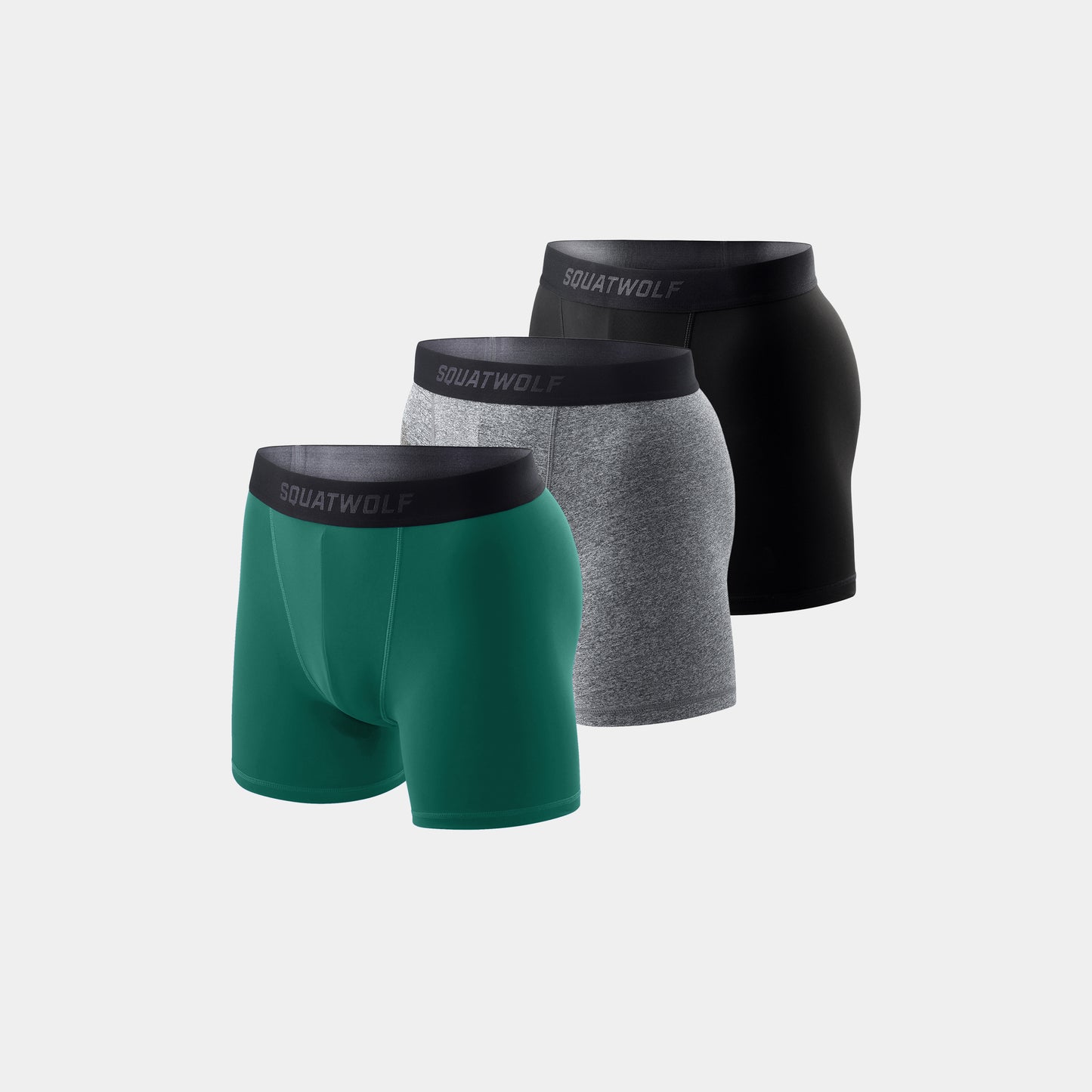 5" Performance Boxer Trunks 3 Pack - Pacific, Light Grey Marl & Black