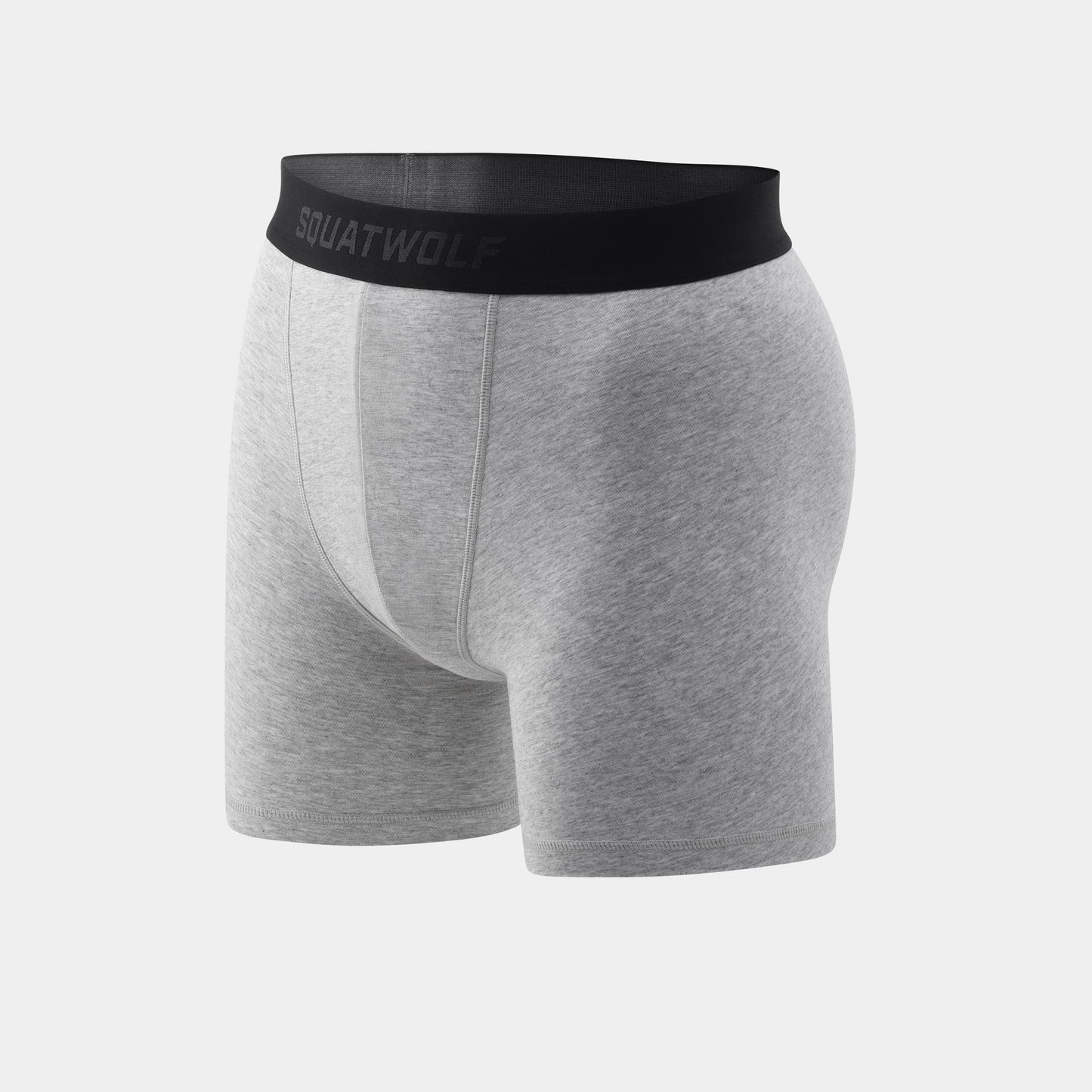 5" Cotton Boxer Trunks 3 Pack - Pearl White, Light Grey Marl & Black