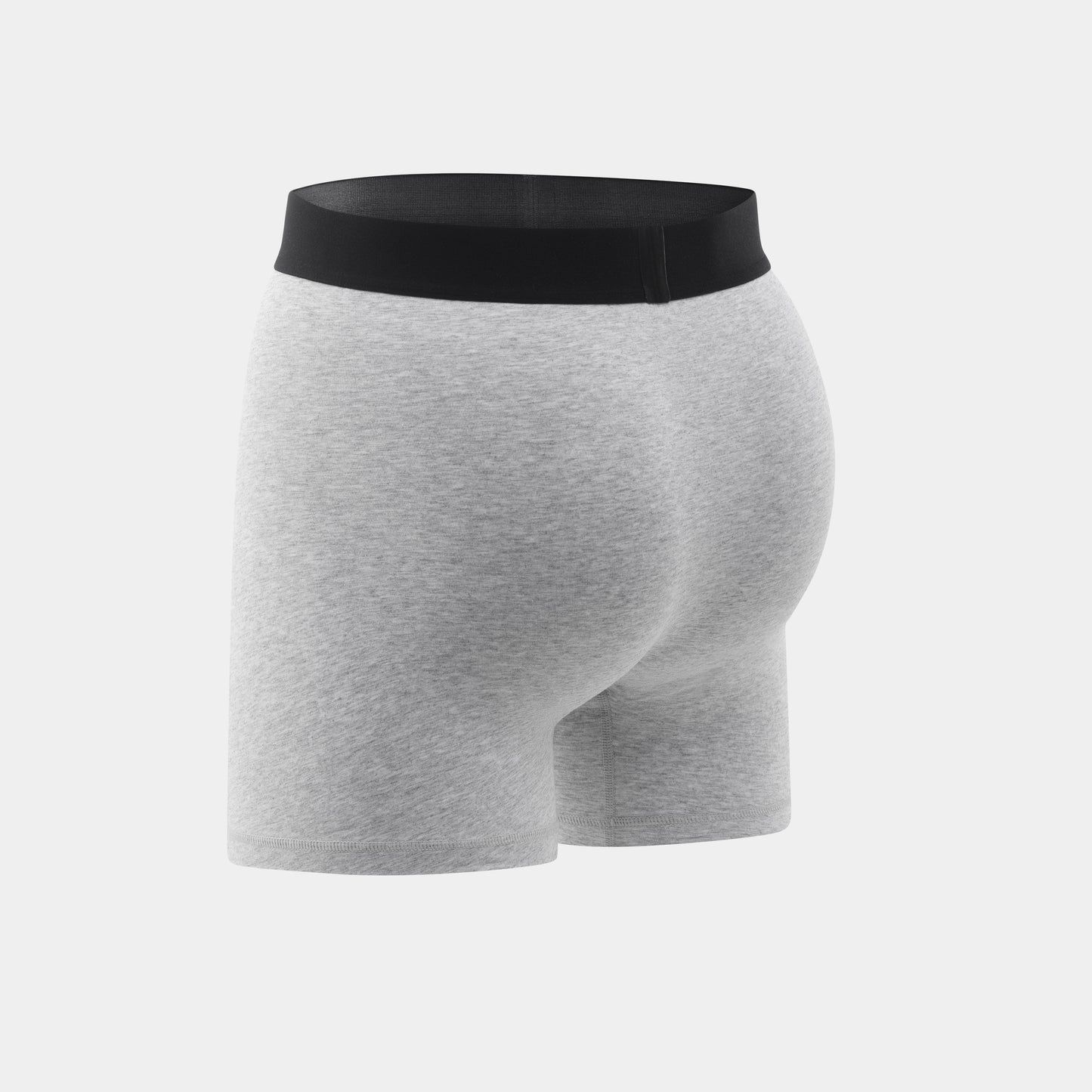 5" Cotton Boxer Trunks 3 Pack - Pearl White, Light Grey Marl & Black