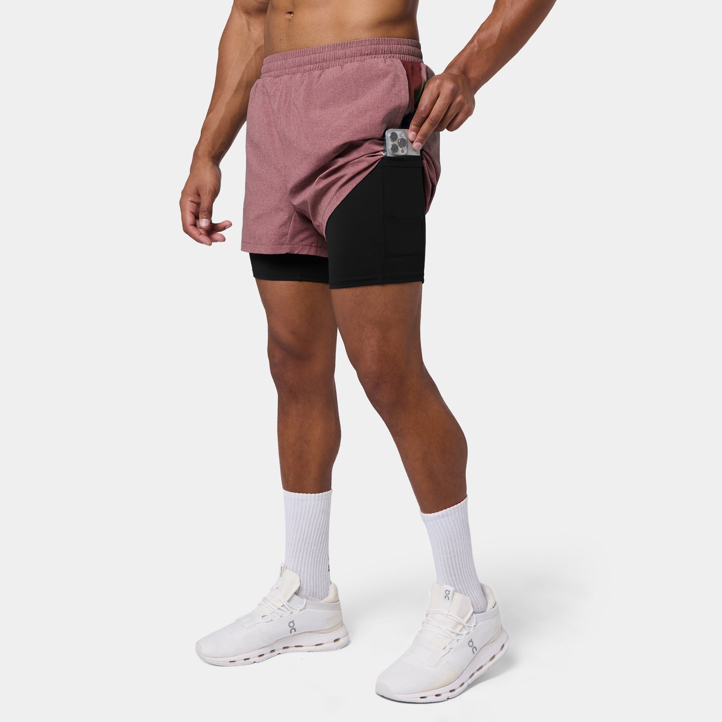 Mesh 2-In-1 5" Shorts - Tawny Port Marl