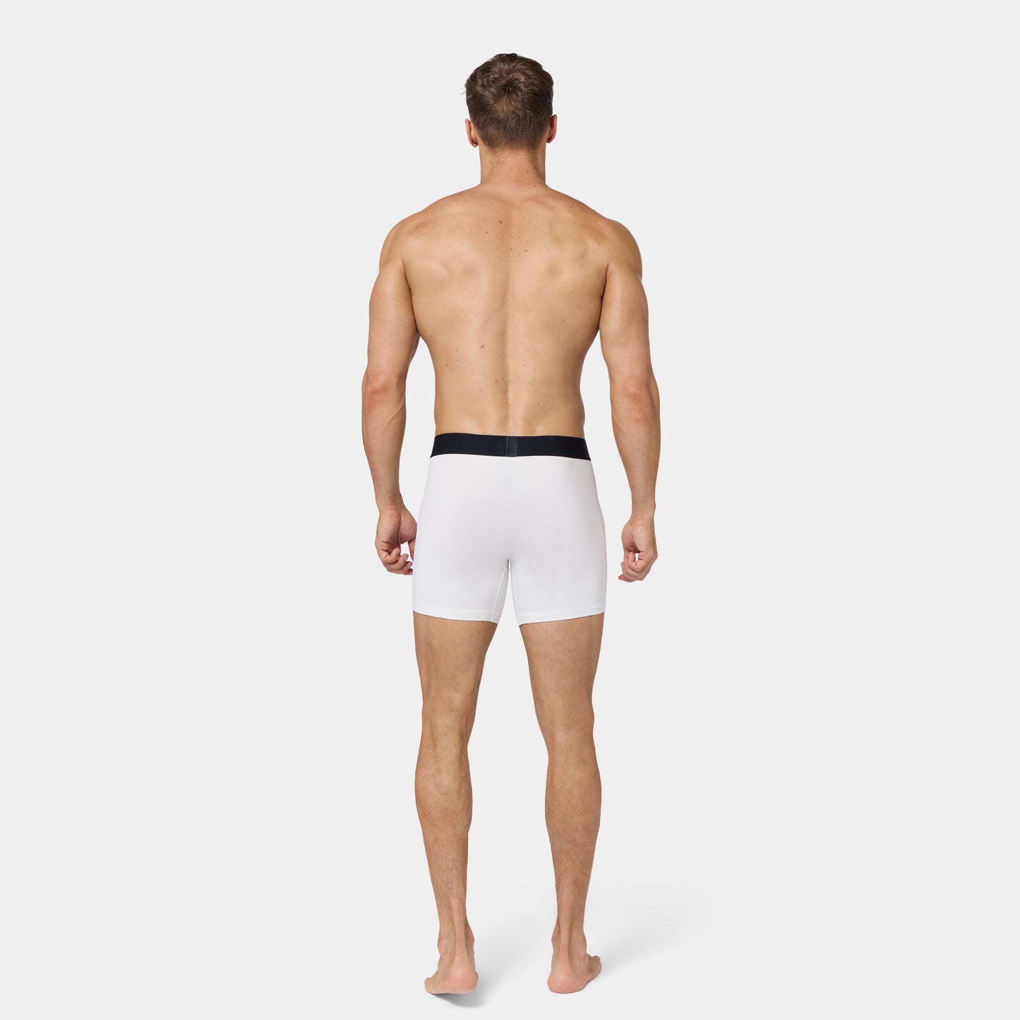 5" Cotton Boxer Trunks 3 Pack - Pearl White, Light Grey Marl & Black
