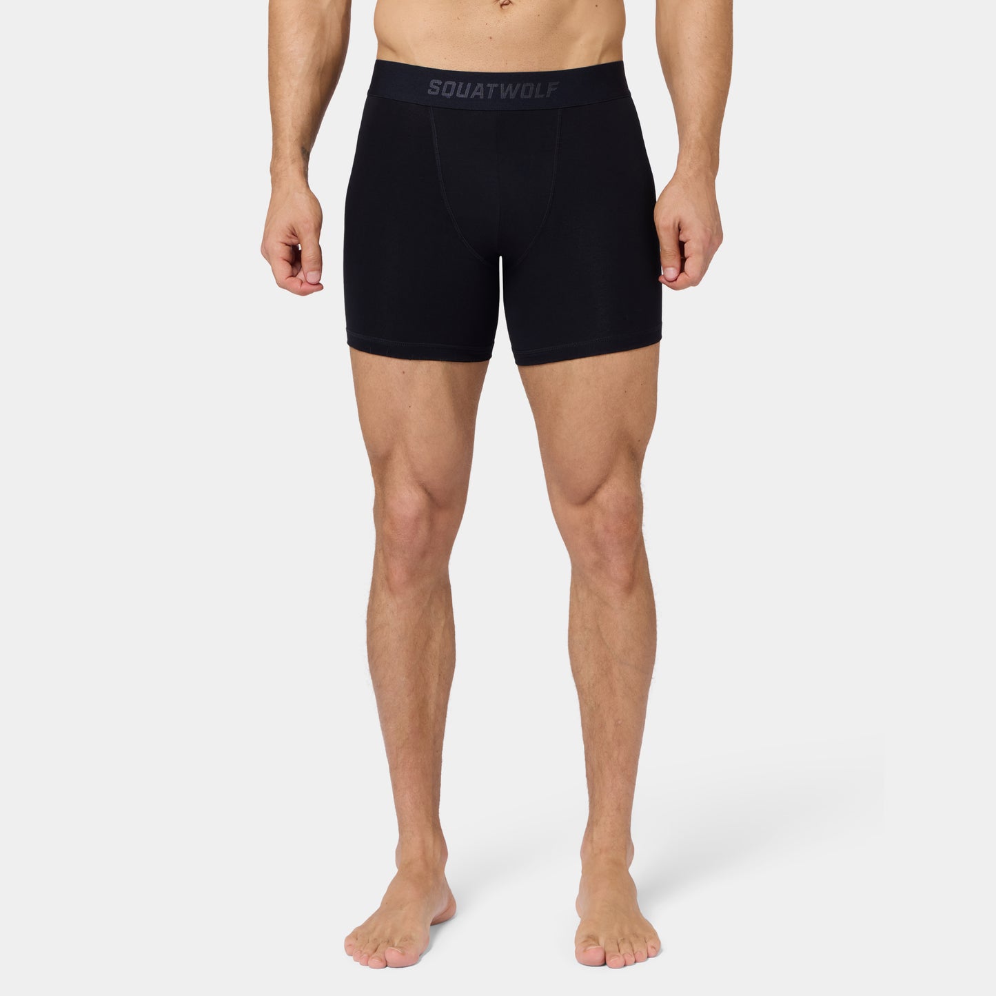 5" Cotton Boxer Trunks 3 Pack - Pearl White, Light Grey Marl & Black