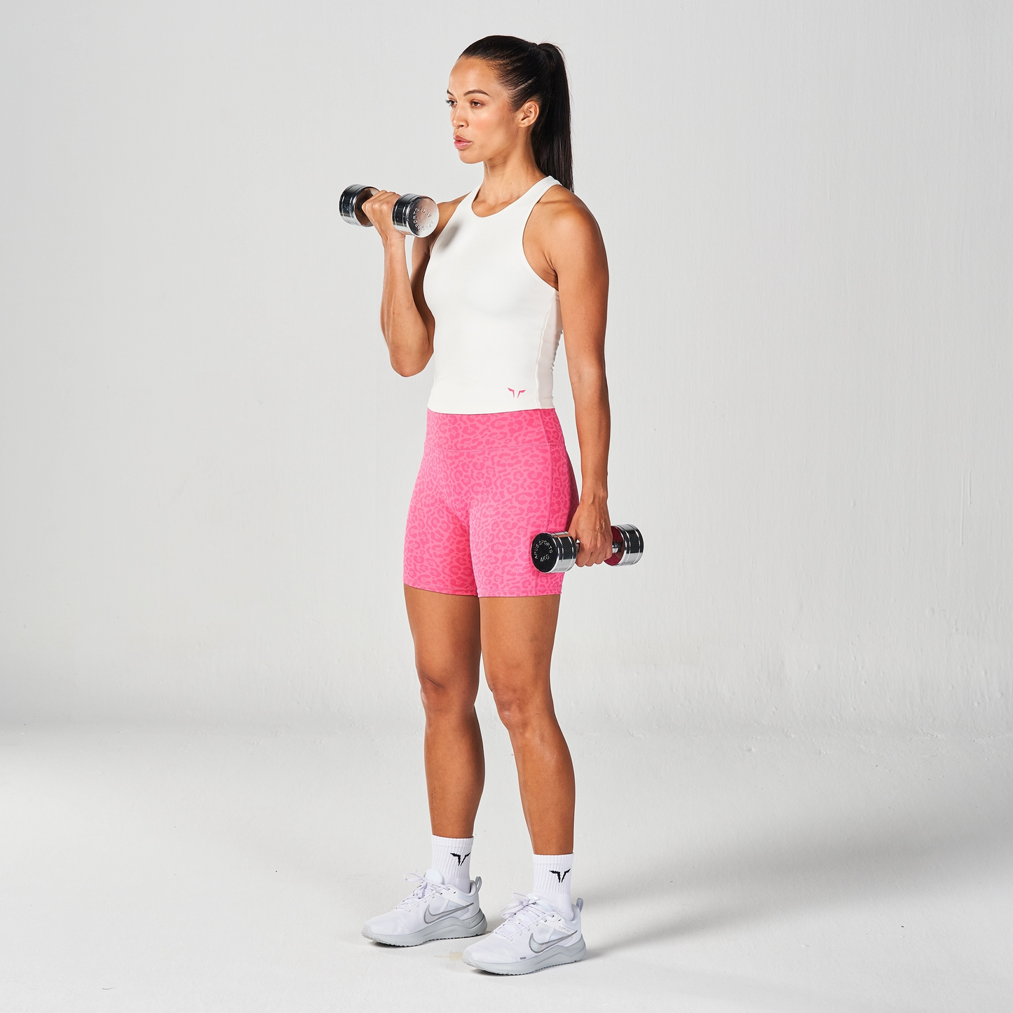 Untamed 5" Biker Shorts - Hot Pink Print