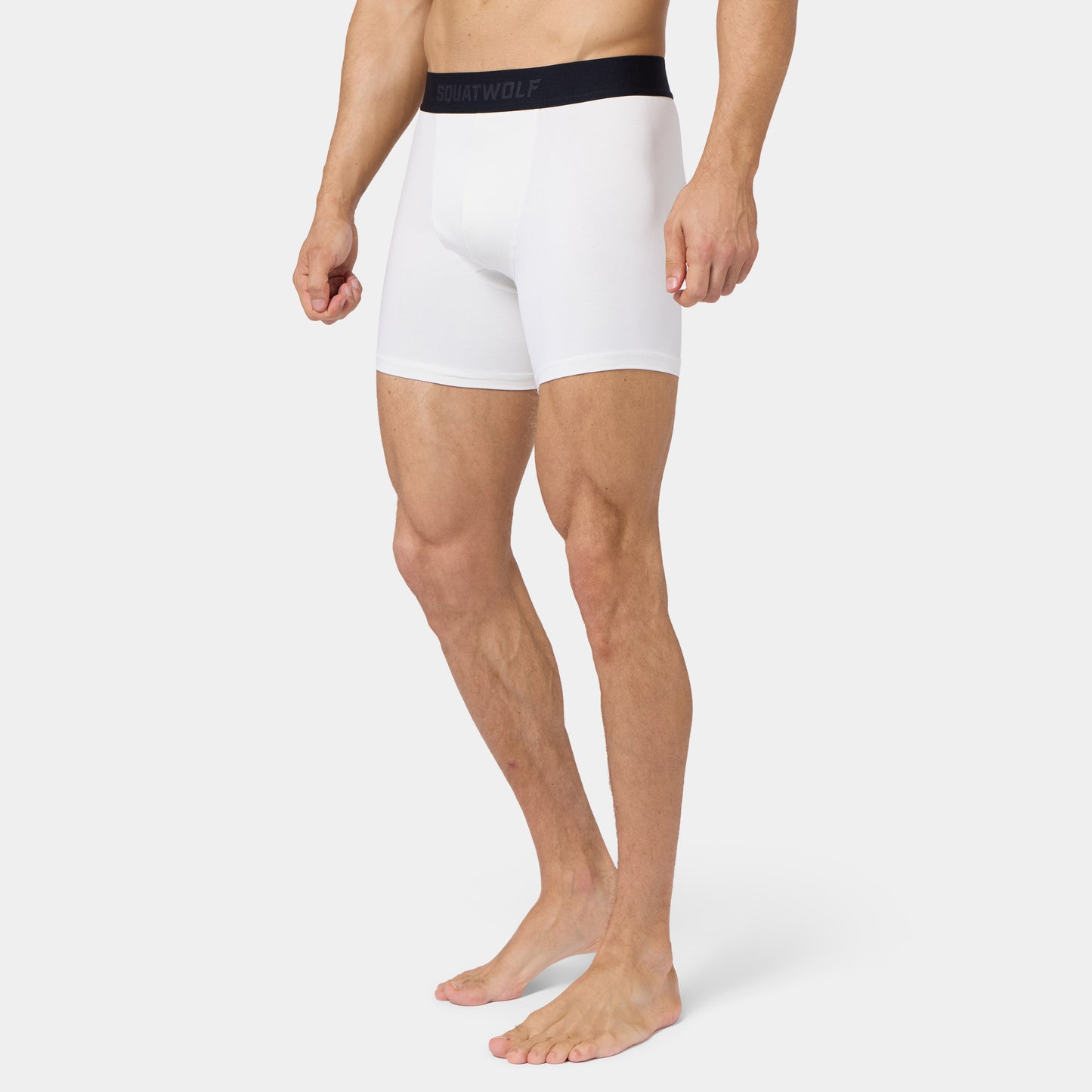 5" Cotton Boxer Trunks 3 Pack - Pearl White, Light Grey Marl & Black