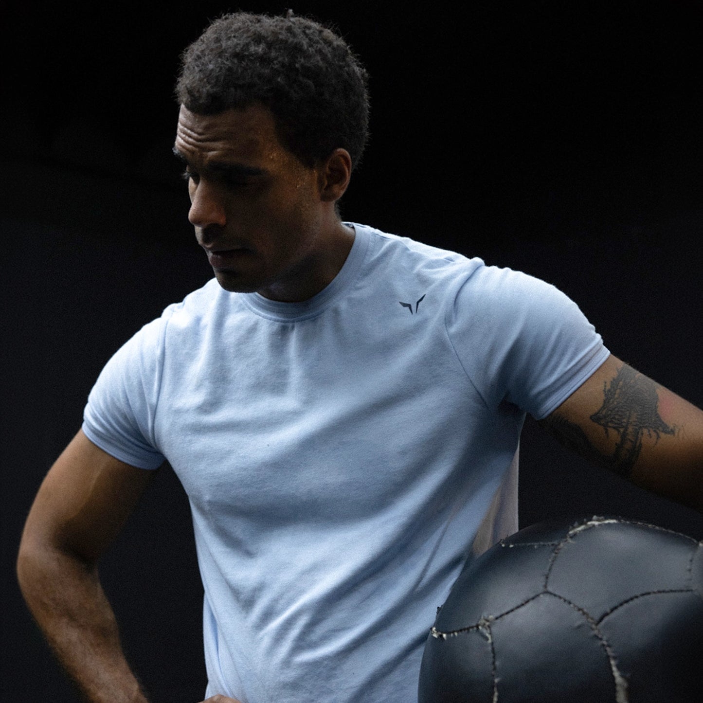 كور تيشرت بياقة مستديرة -  أزرق سماوي