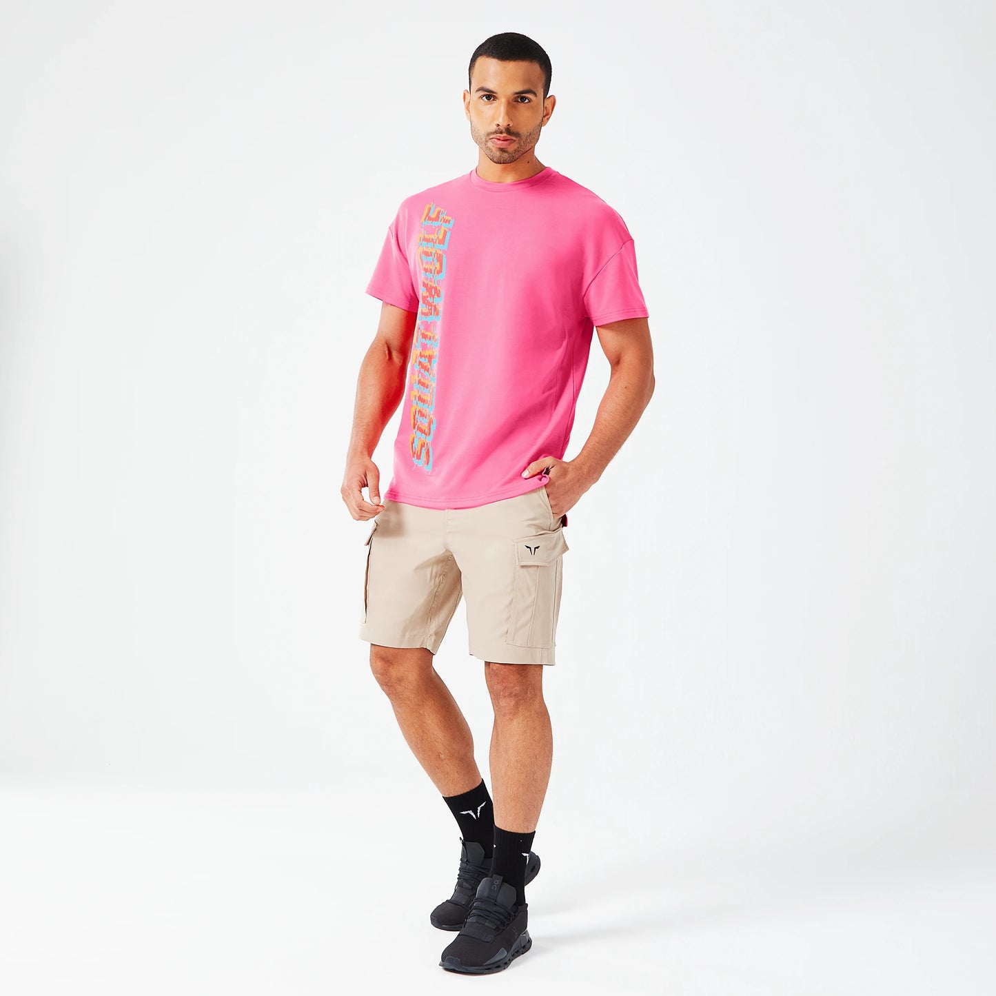 Glitch Oversized T-shirt - Hot Pink