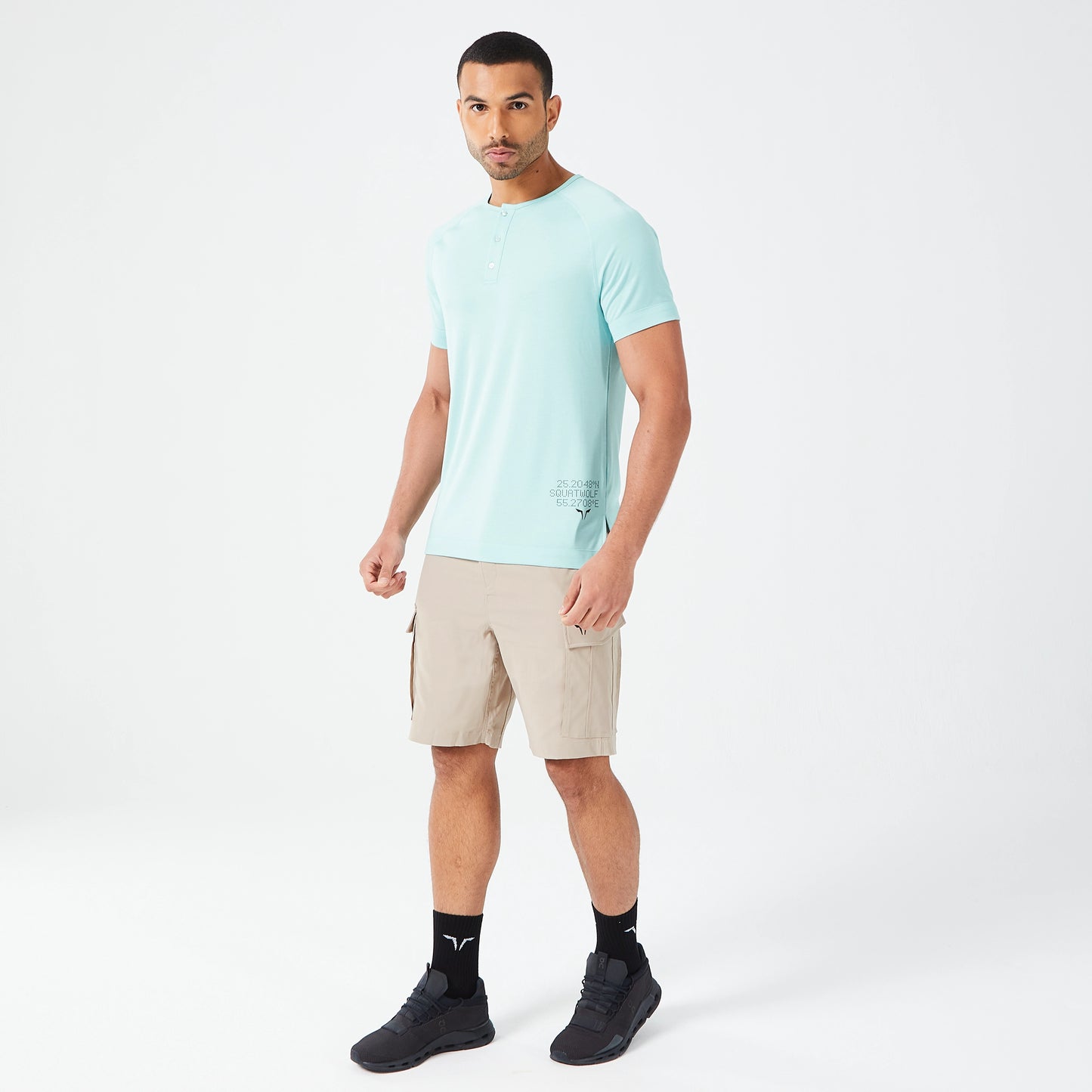 Code Henley T-shirt - Canal Blue
