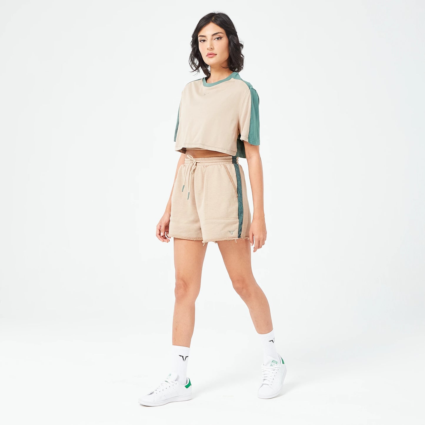 Retrograde Crop T-shirt - Cobblestone Marl & Dark Forest Marl