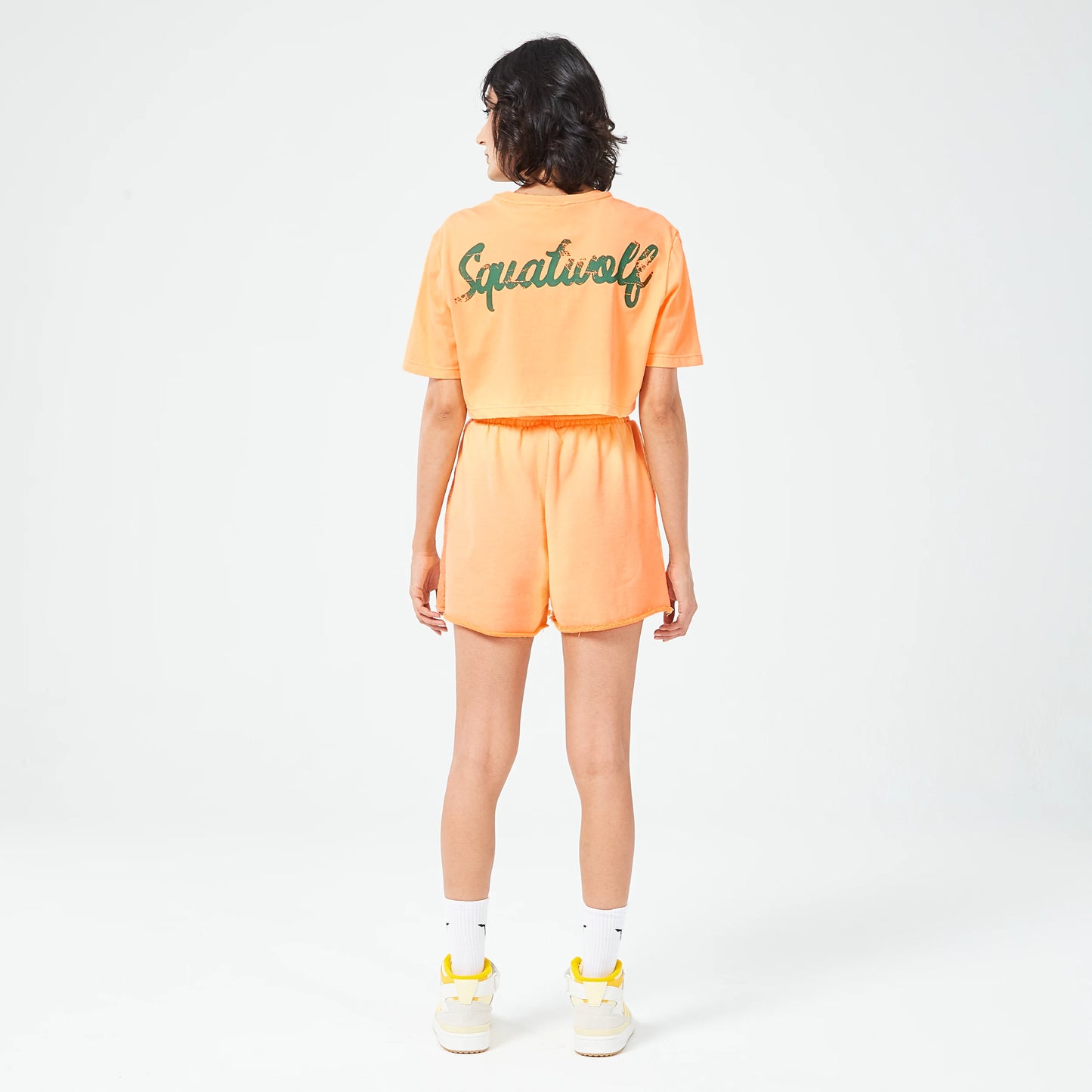 Retrograde Crop T-shirt - Surf Spray Marl & Orange Chiffon Marl