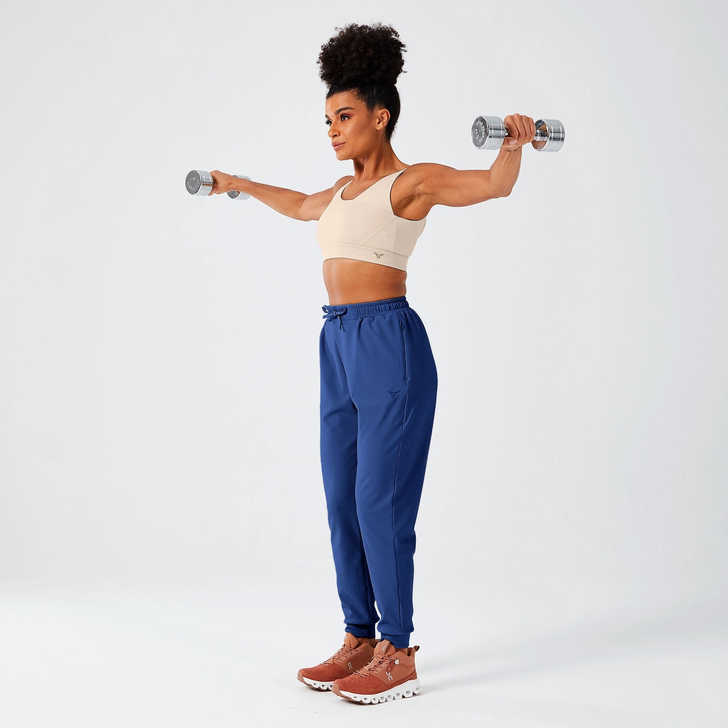 Luxe Ribbed Joggers - Estate Blue