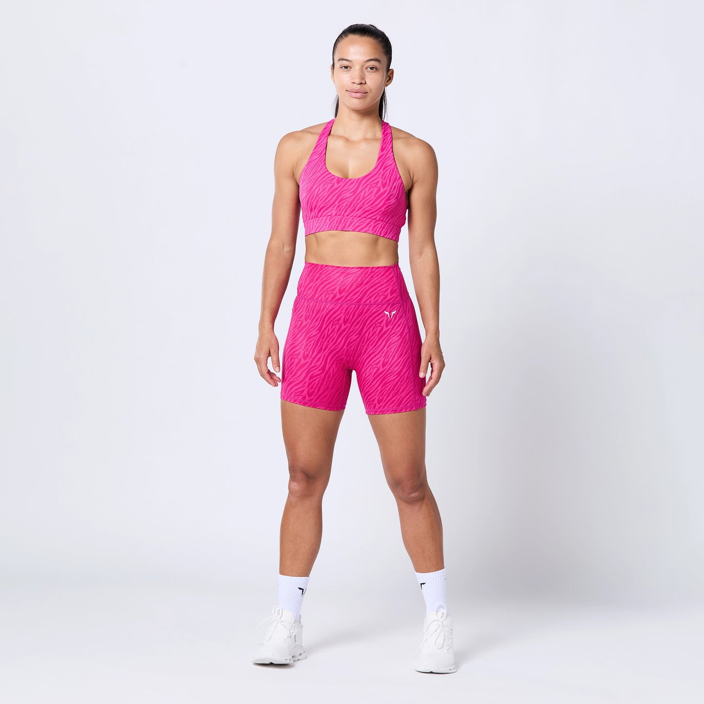 شورت بخصر مرتفع 5" - قرمزي فاتح