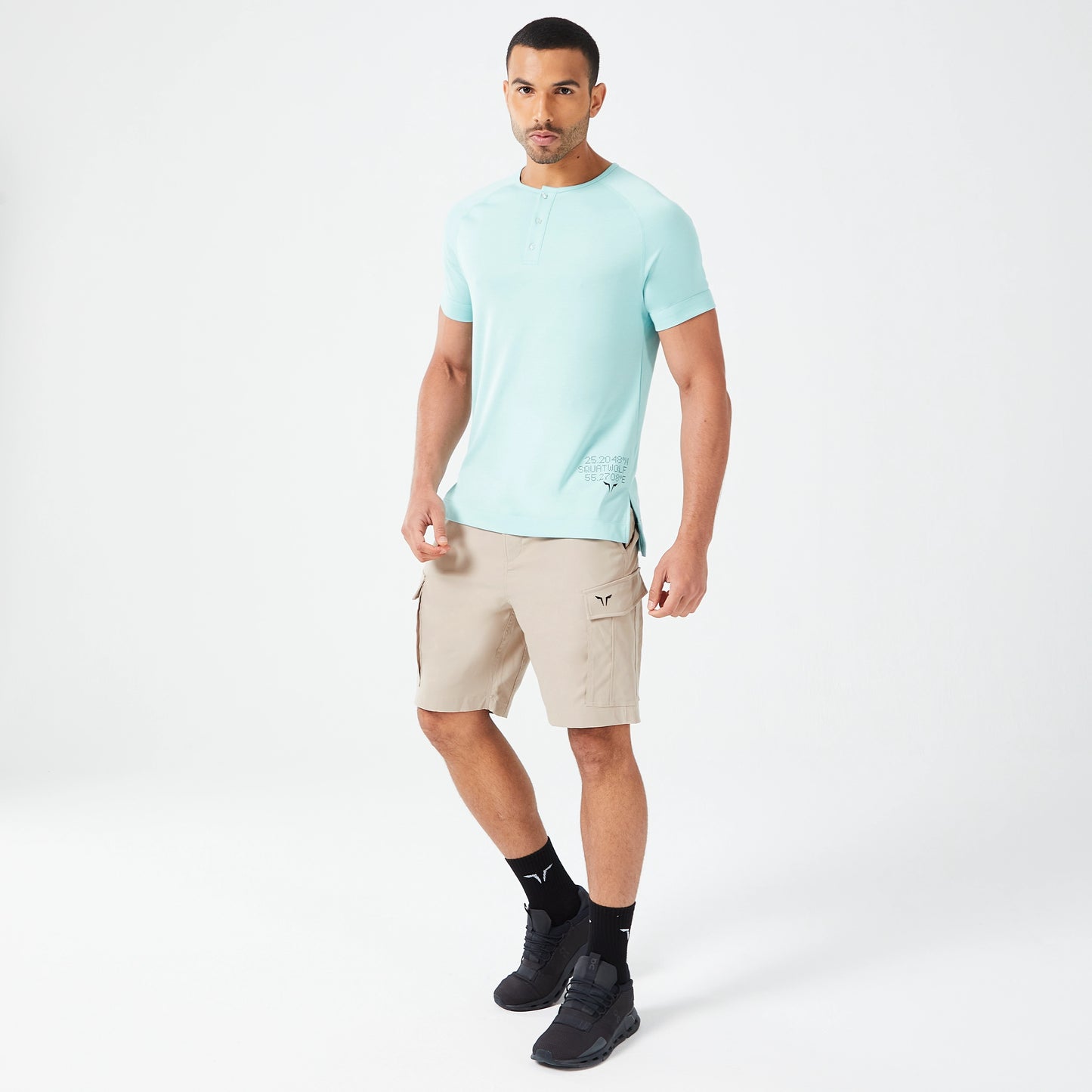 Code Henley T-shirt - Canal Blue