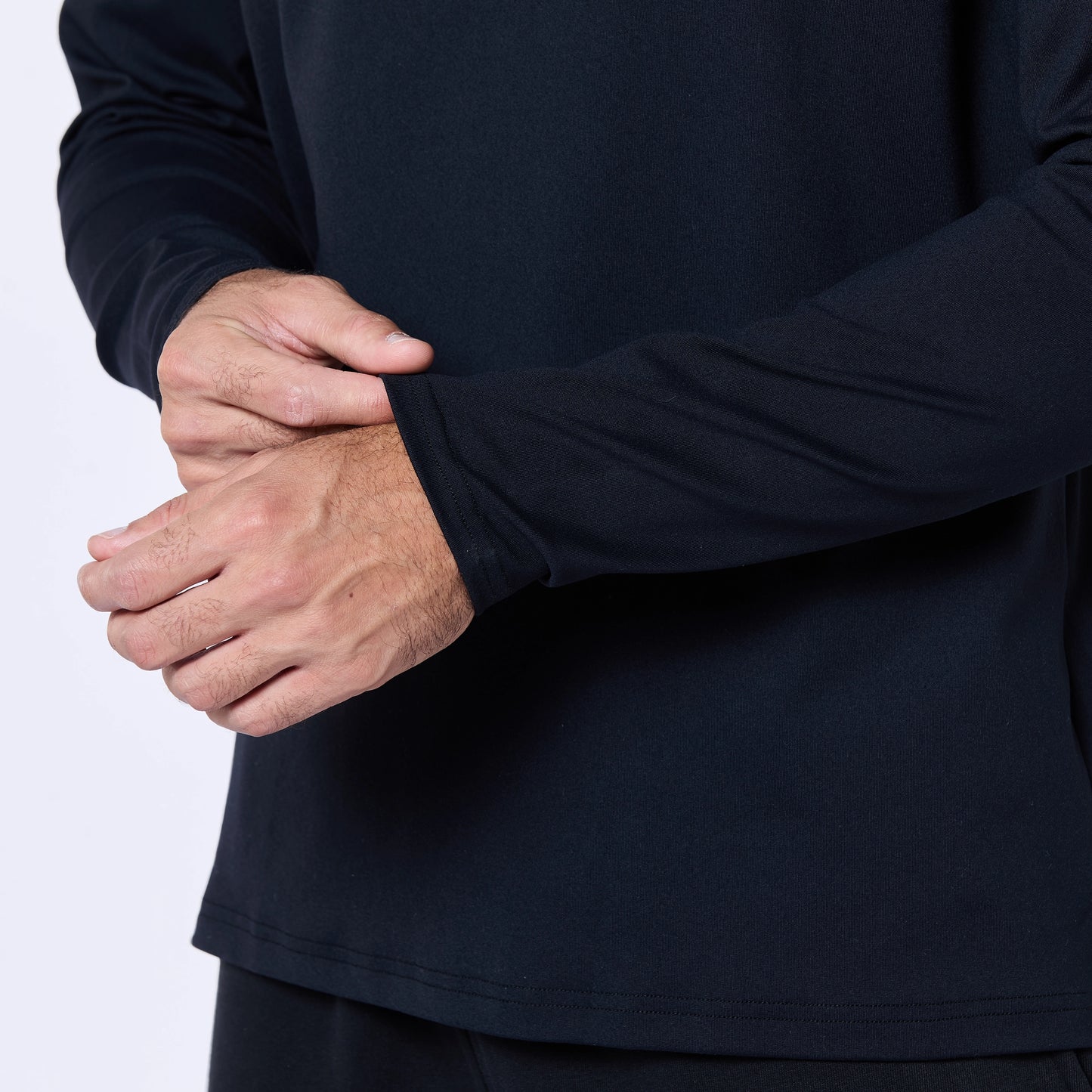  تيشرت ايسينشال اكتيف بأكمام طويلة - أسود