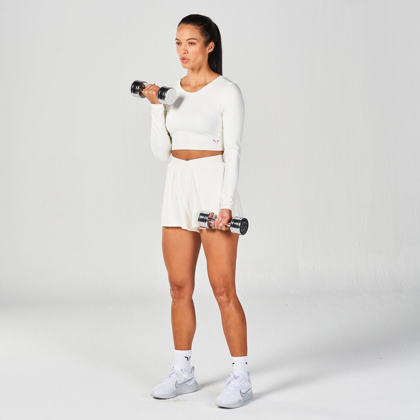 Warrior Crop Top 2.0 Hot Pink Edition - Pearl White