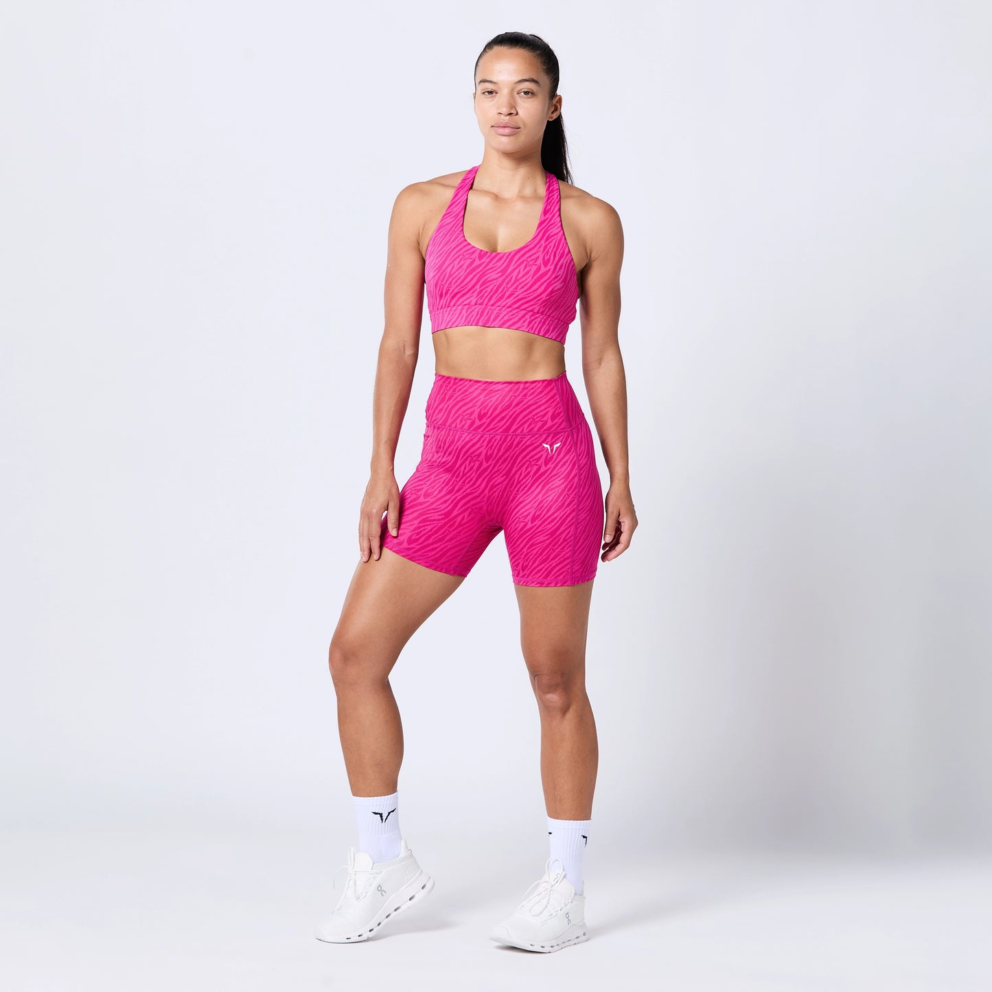 شورت بخصر مرتفع 5" - قرمزي فاتح