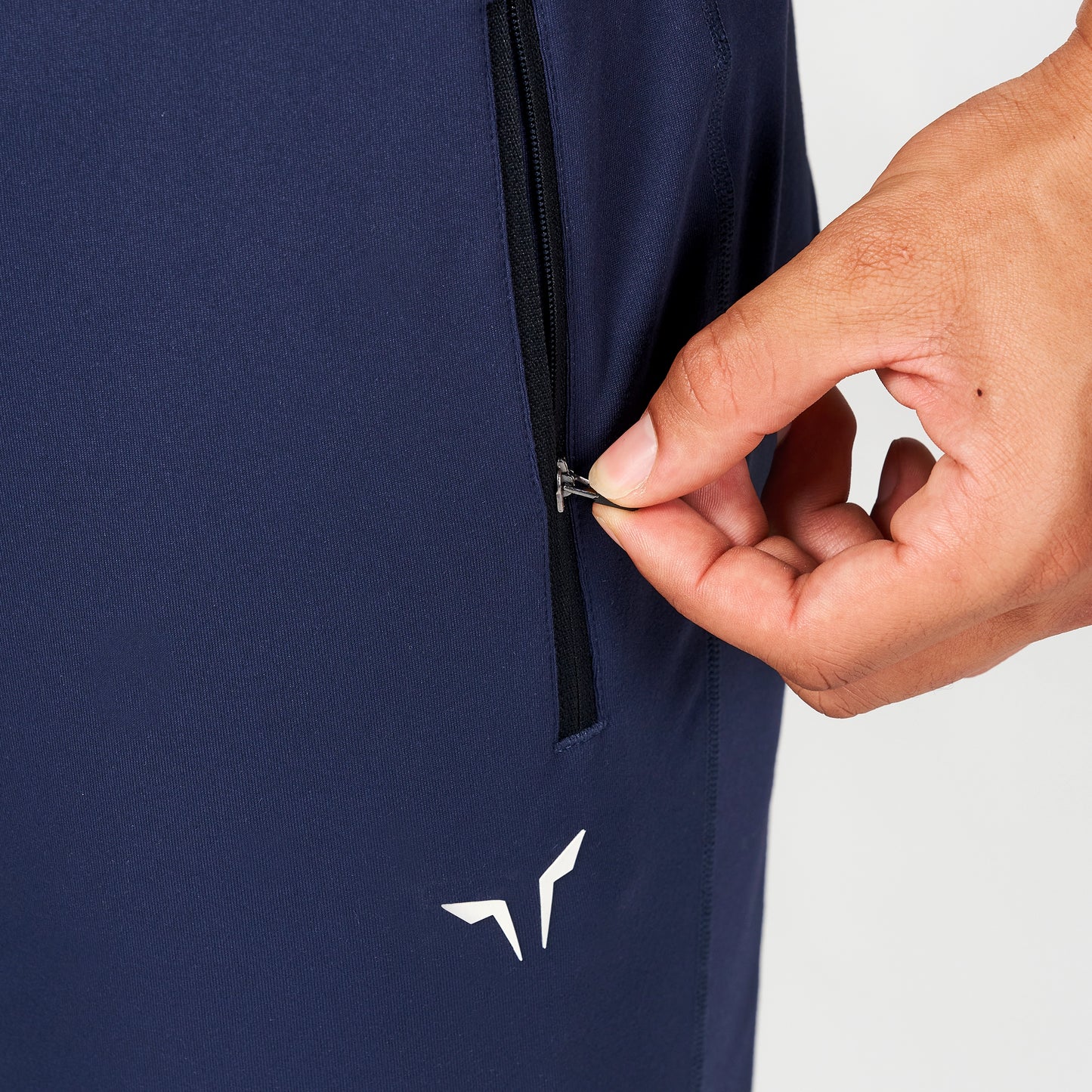 بنطال ستيتمنت مطور رياضي للركض بتصميم مضلع - كحلي