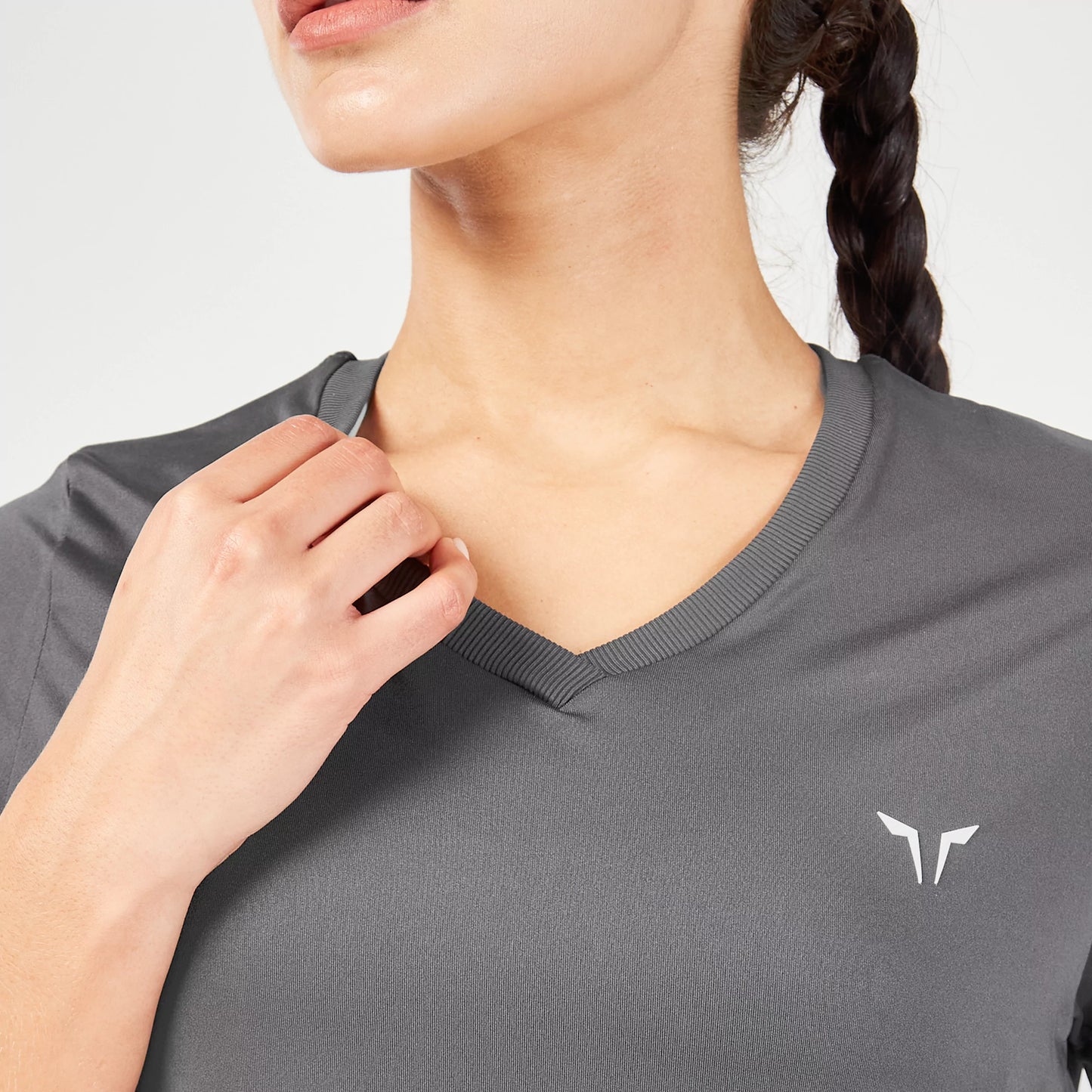 squatwolf-workout-clothes-essential-v-neck-tee-asphalt-gym-t-shirts-for-women