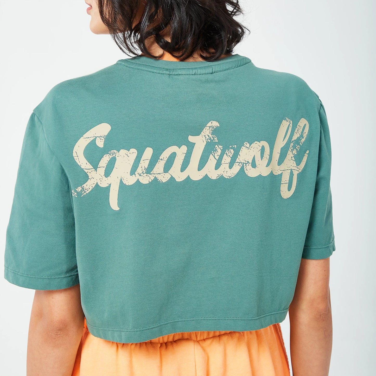 Retrograde Crop T-shirt - Orange Chiffon Marl & Dark Forest Marl