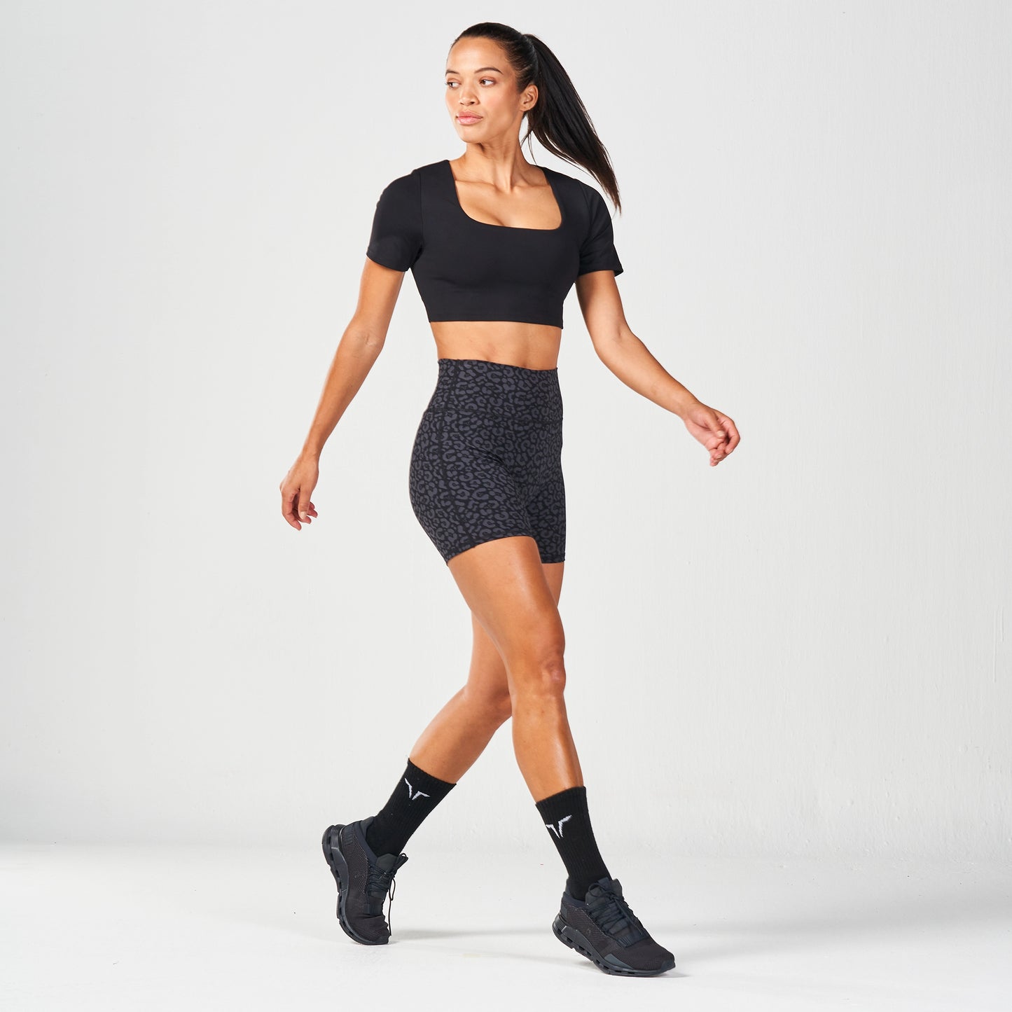 High Impact Built-In Bra Top - Black