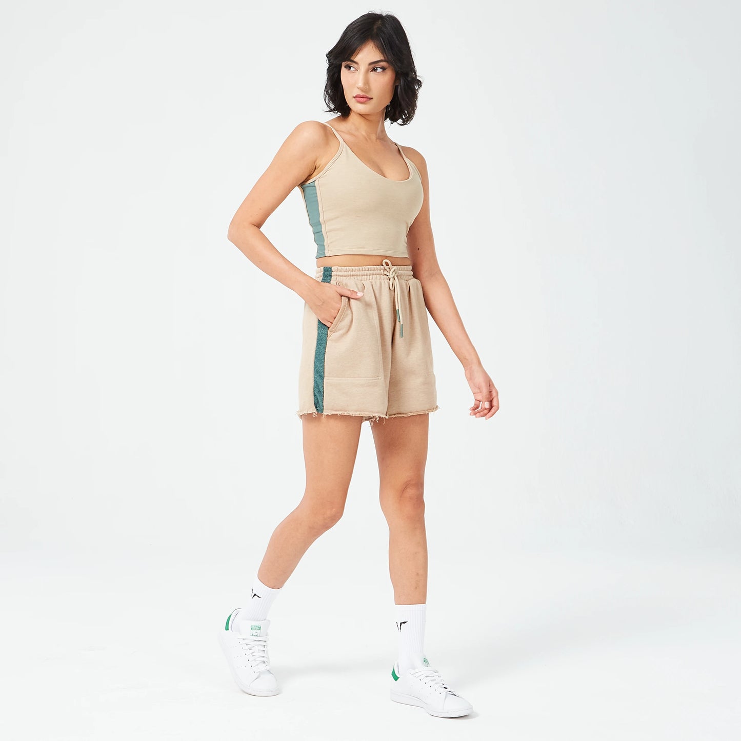 Retrograde Longline Bra Top - Cobblestone Marl