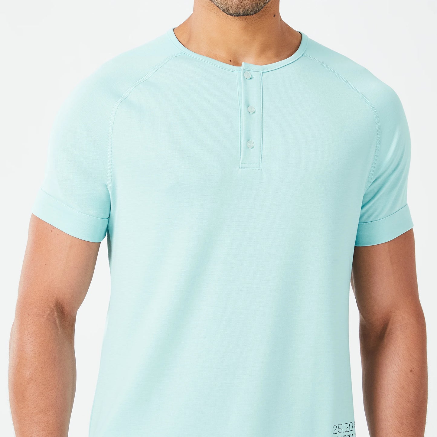 Code Henley T-shirt - Canal Blue