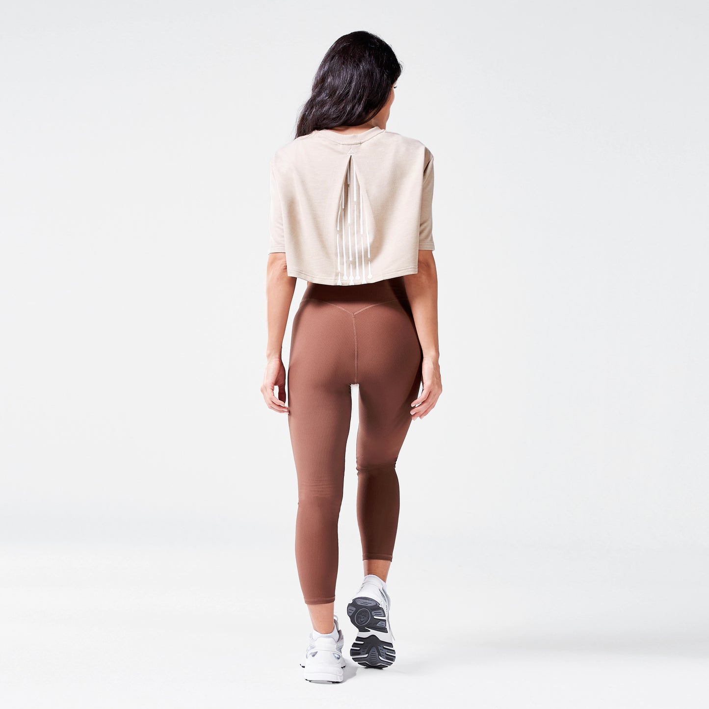Code Mystery Crop T-shirt - Cobblestone Marl