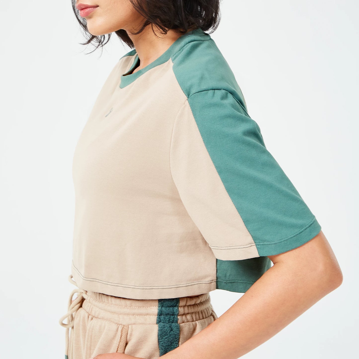 Retrograde Crop T-shirt - Cobblestone Marl & Dark Forest Marl