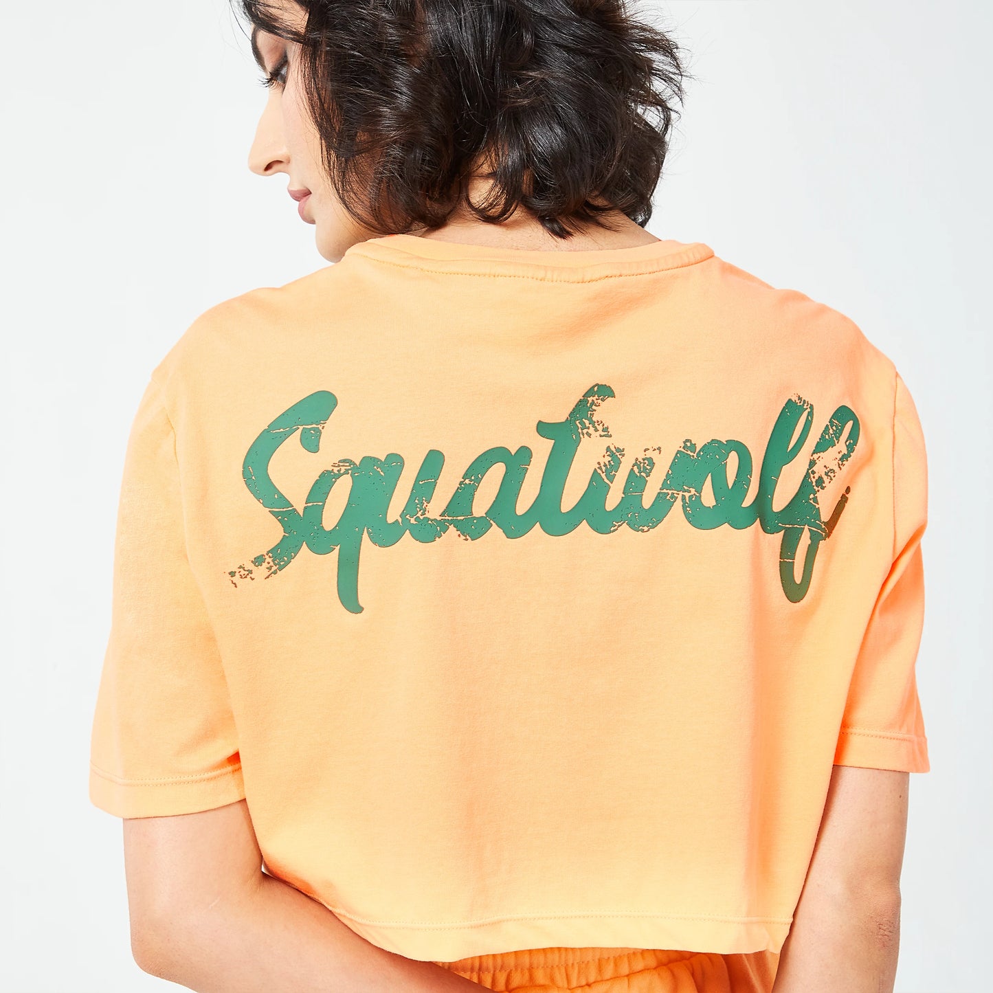 Retrograde Crop T-shirt - Surf Spray Marl & Orange Chiffon Marl