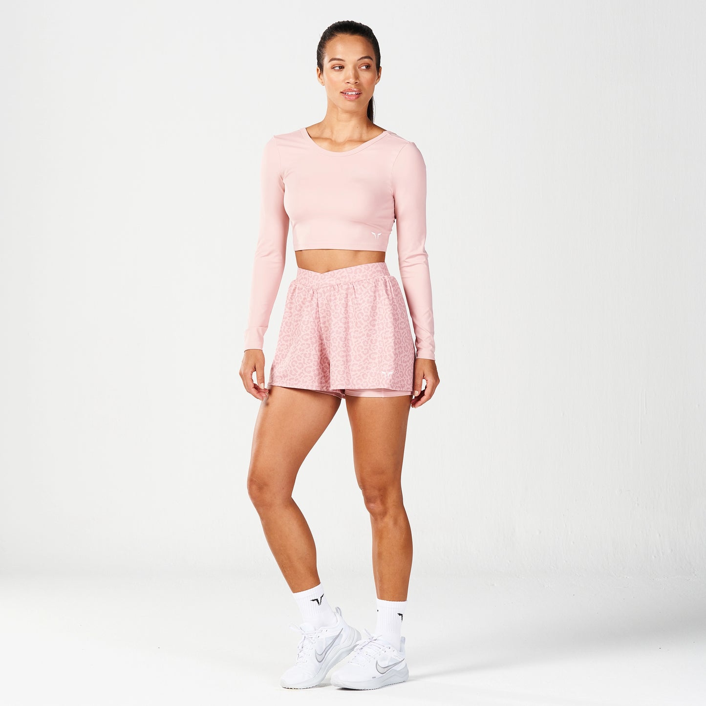 Untamed 2-In-1 Running Shorts - Pale Mauve Print