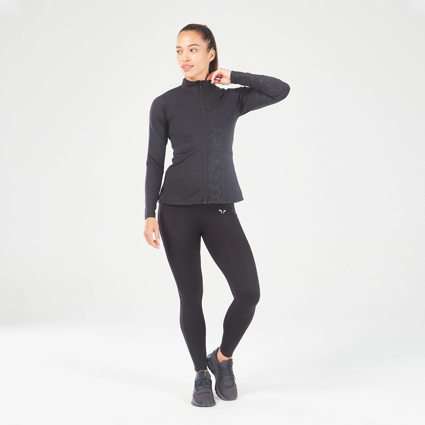 squatwolf-workout-clothes-half-serpent-track-top-black-gym-t-shirts-for-women