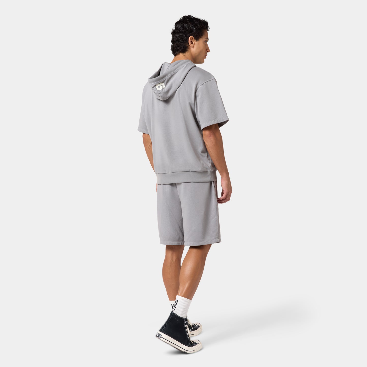 Authentic Sweat Short Sleeved Hoodie - Mid Grey