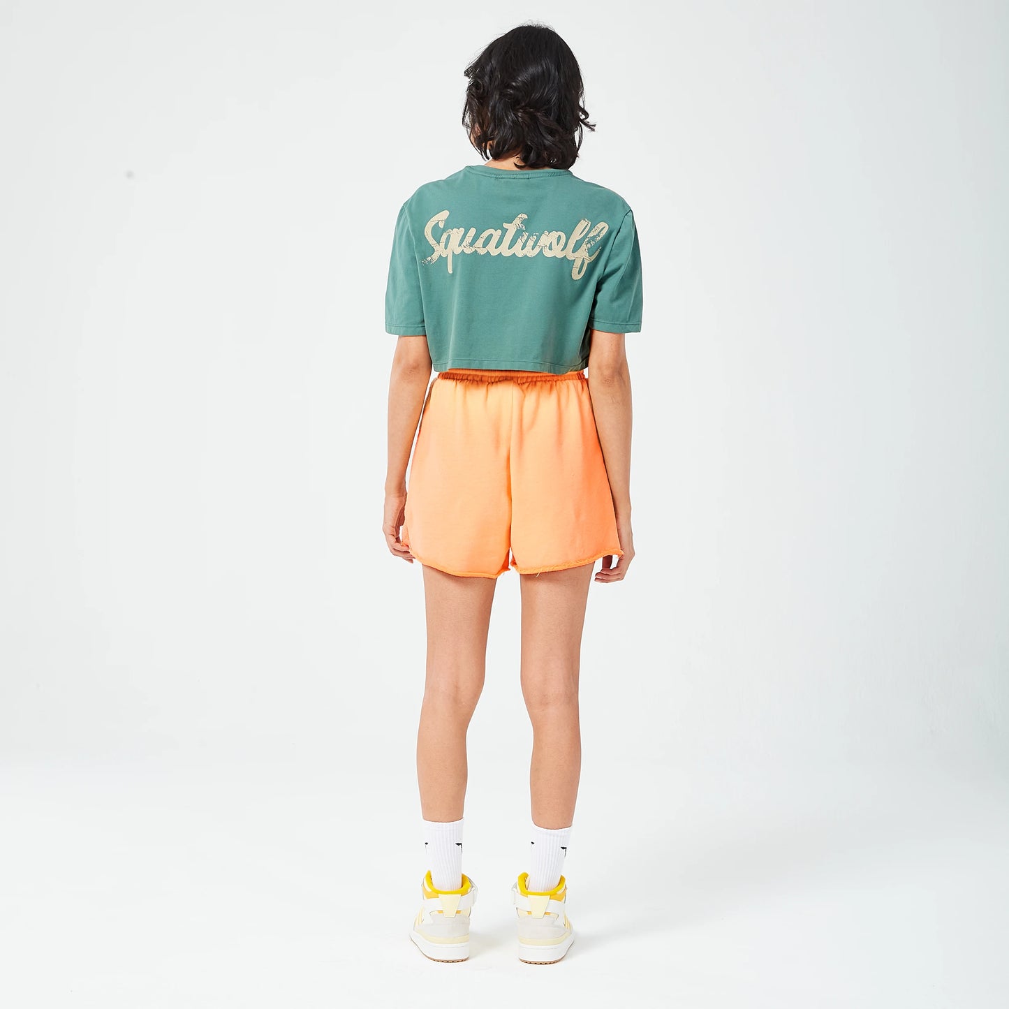 Retrograde Crop T-shirt - Orange Chiffon Marl & Dark Forest Marl