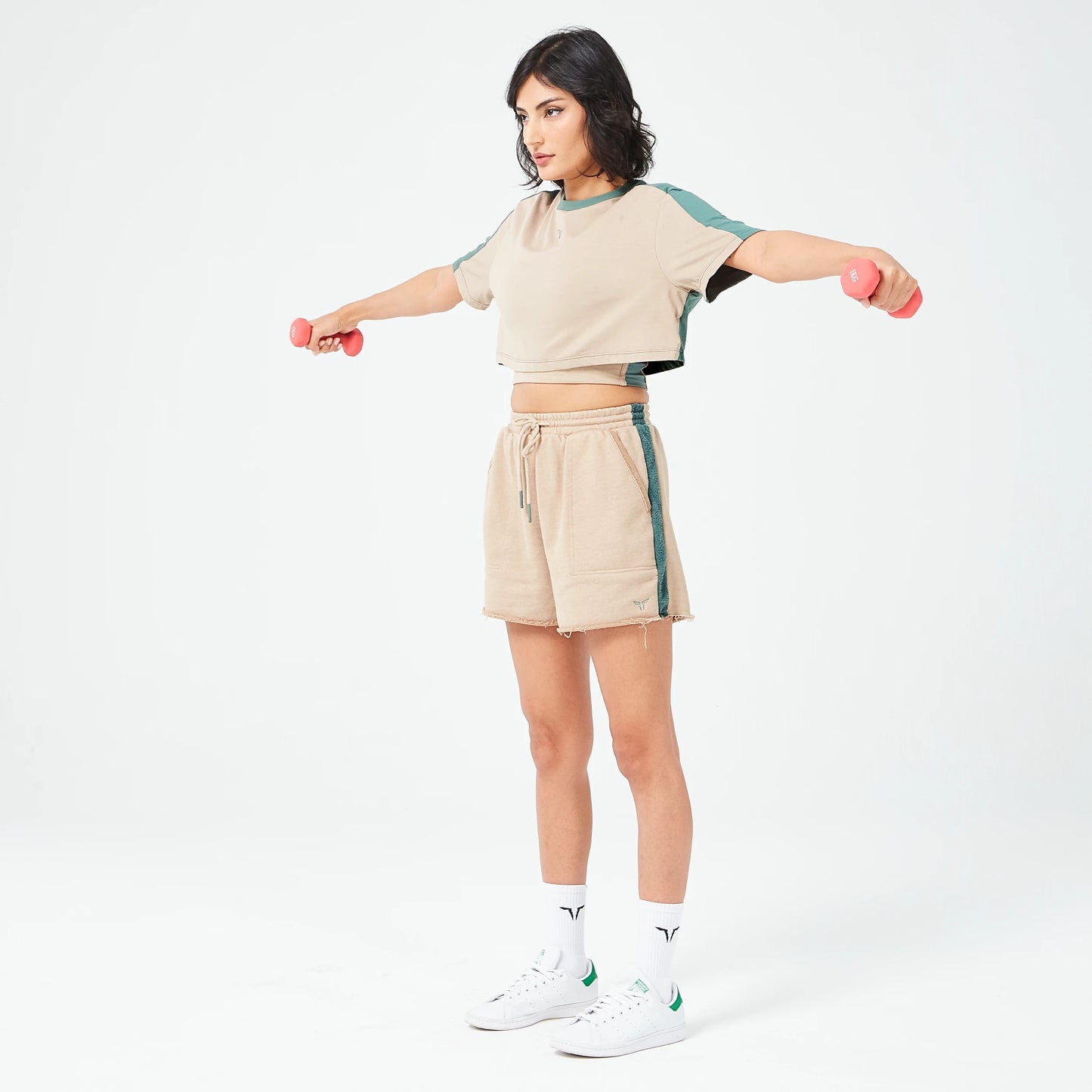 Retrograde Crop T-shirt - Cobblestone Marl & Dark Forest Marl