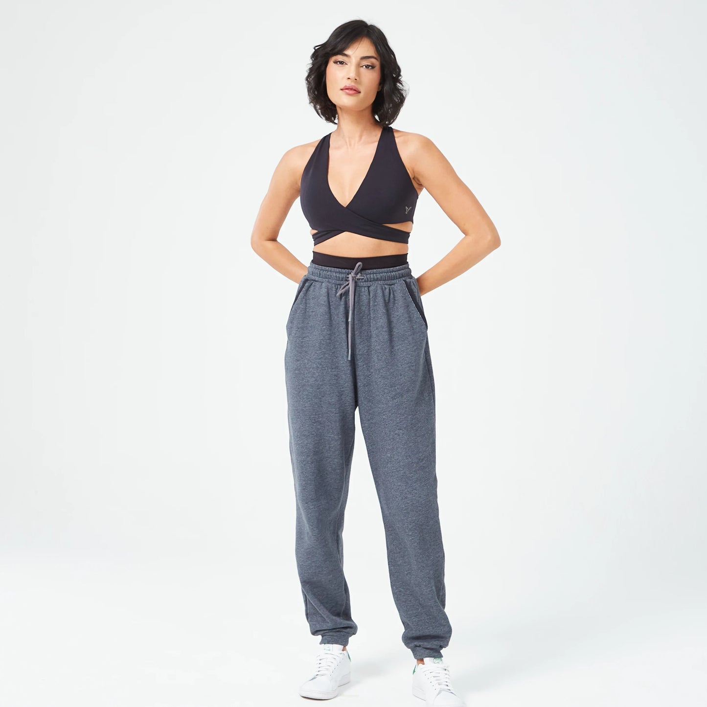 Retrograde Criss Cross Bra Top - Black