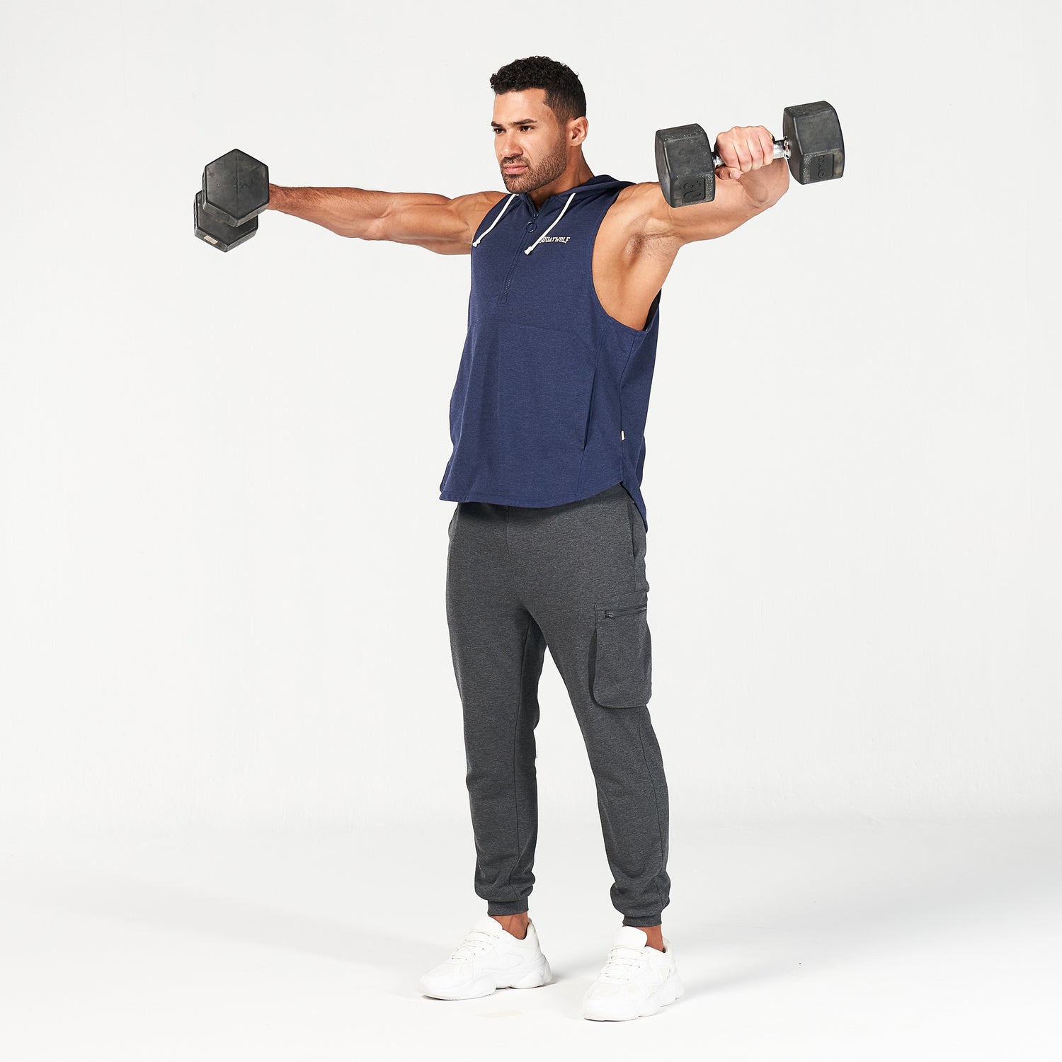 squatwolf-gym-wear-golden-era-new-school-hooded-tank-navy-marl-workout-tank-tops-for-men