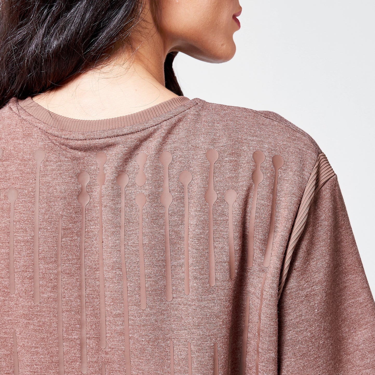 Code Oversized Drip T-shirt - Cappuccino Marl