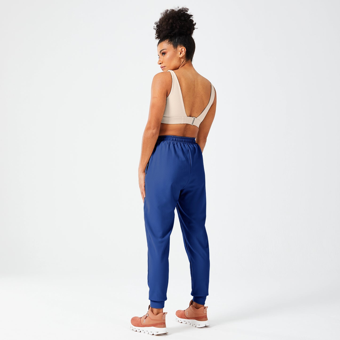 Luxe Ribbed Joggers - Estate Blue