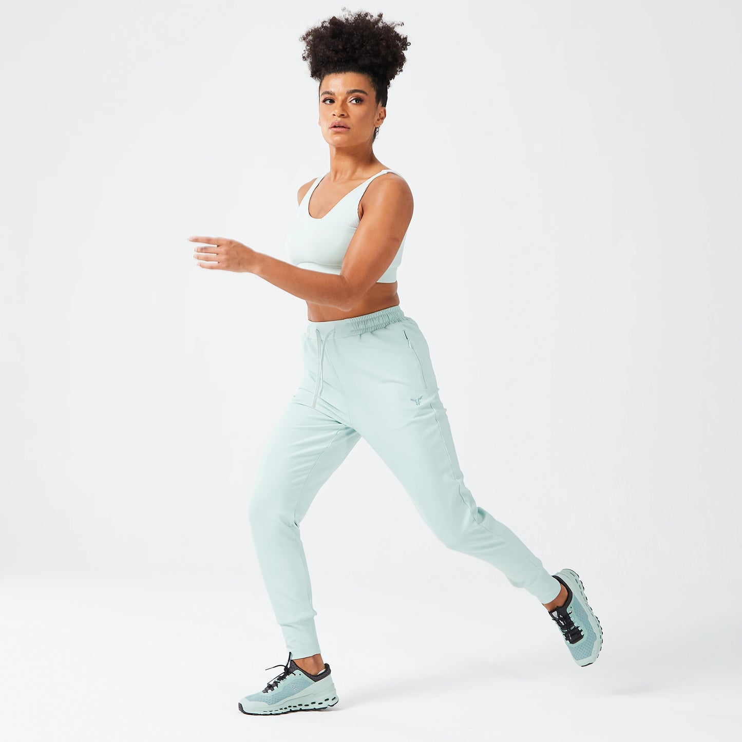 Luxe Ribbed Joggers - Surf Spray
