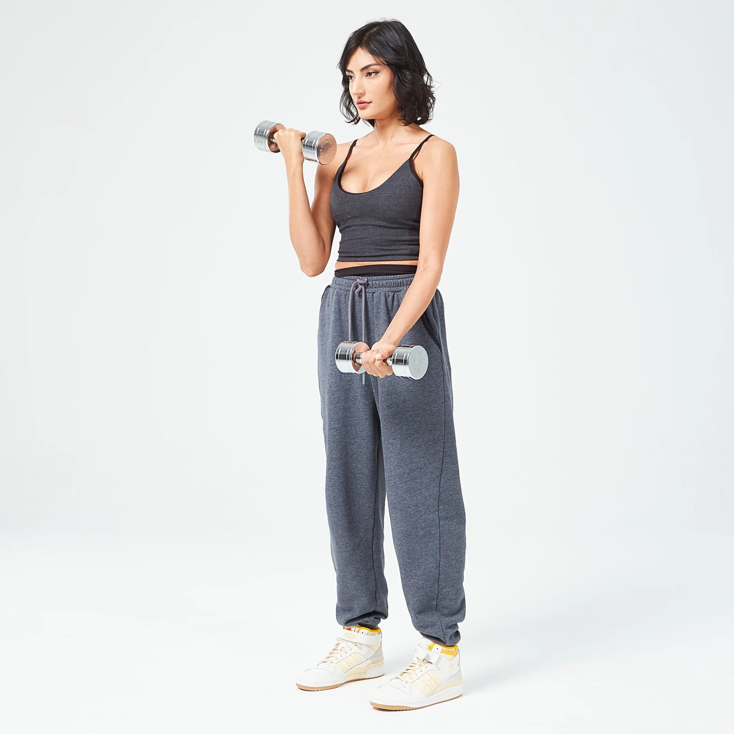 Retrograde Longline Bra Top - Black Marl