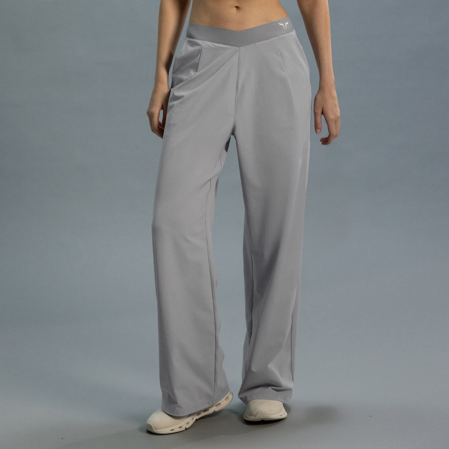 Wrap Waist Wide Leg Pants - Sleet