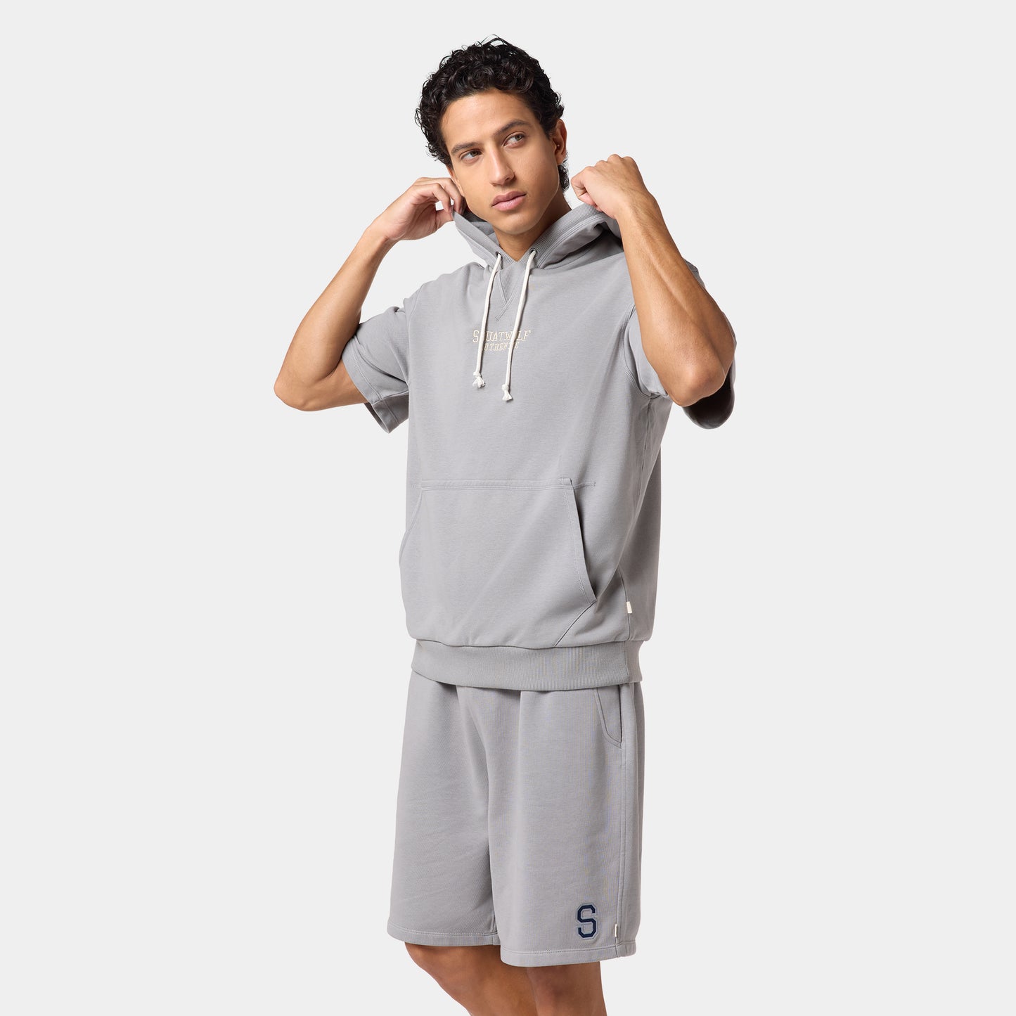 Authentic Sweat Short Sleeved Hoodie - Mid Grey