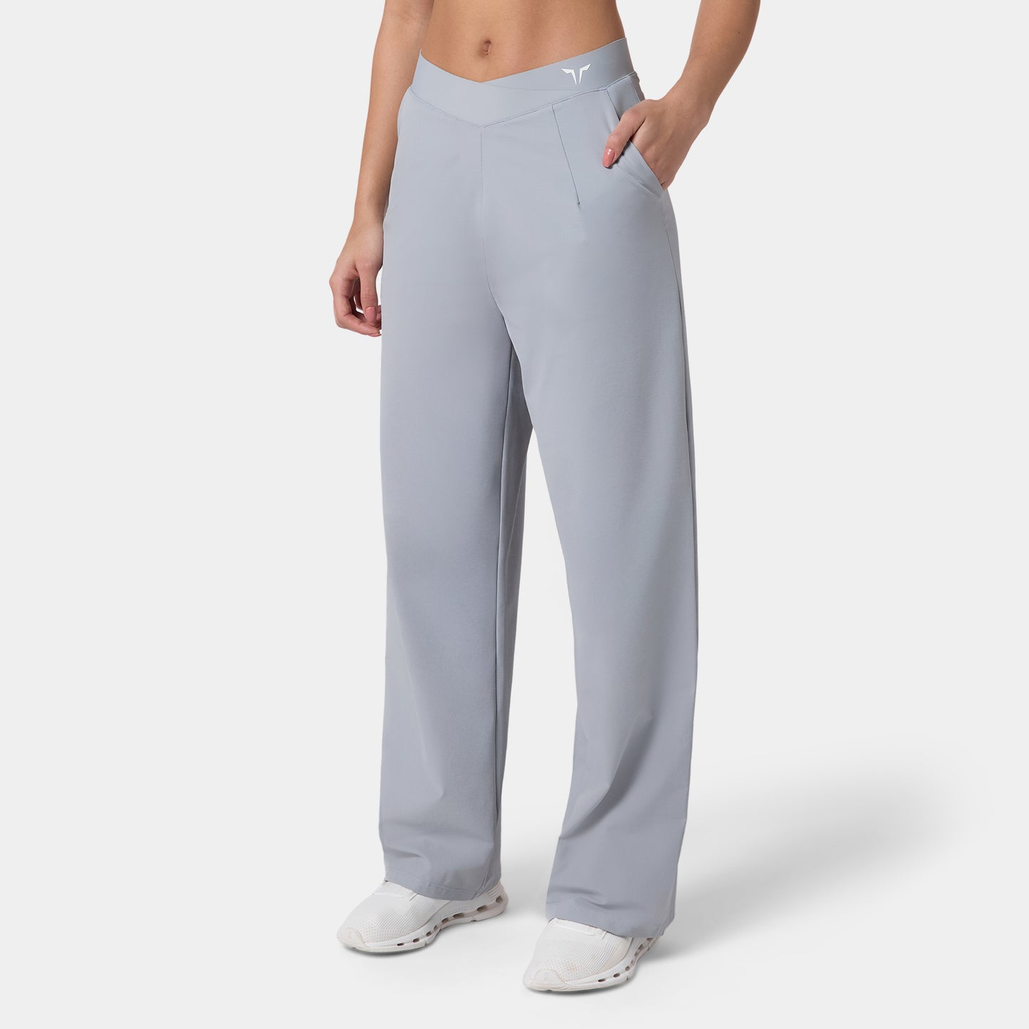 Wrap Waist Wide Leg Pants - Sleet