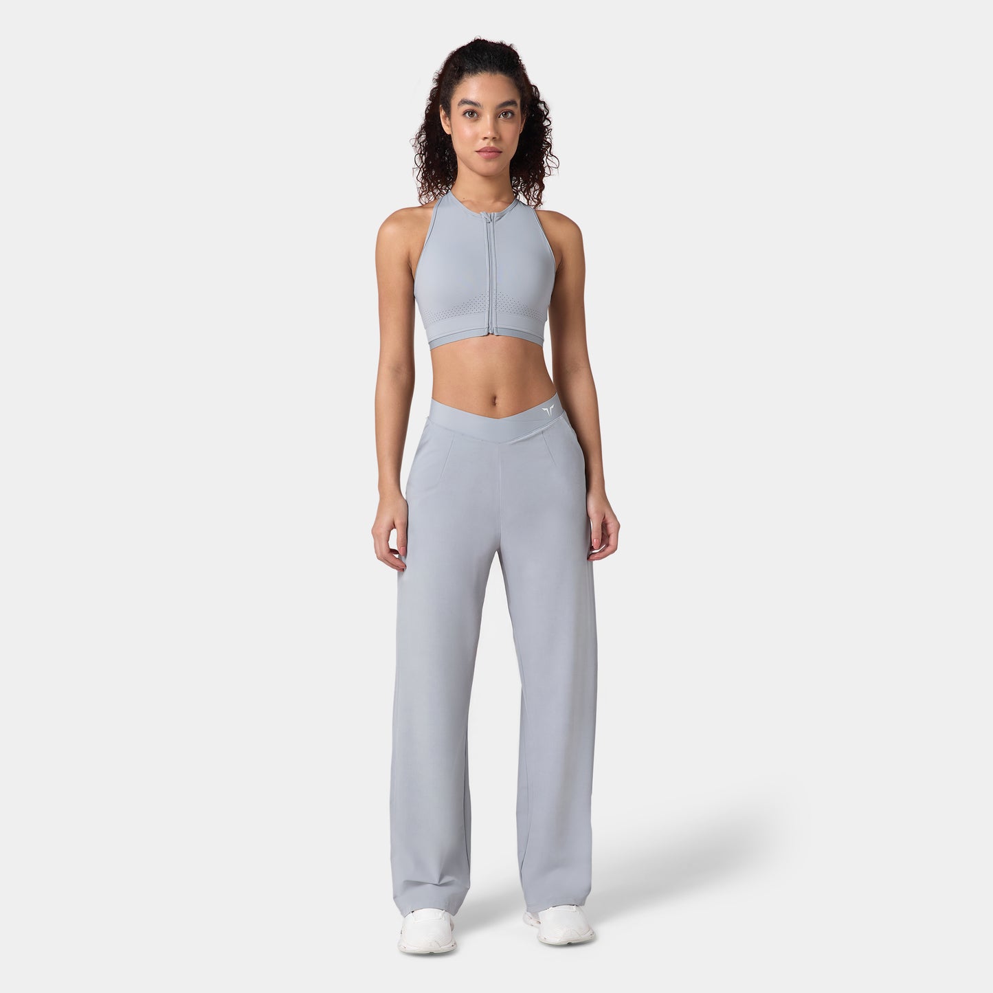 Wrap Waist Wide Leg Pants - Sleet