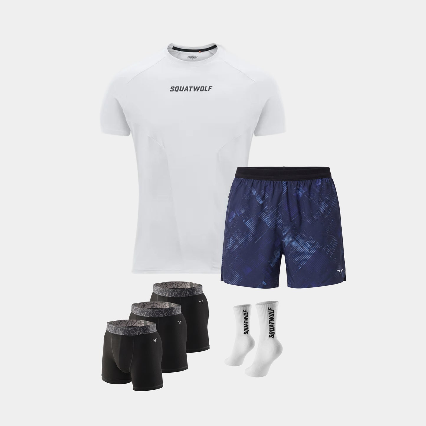 Alpha Set - Pearl White & Geometric Navy